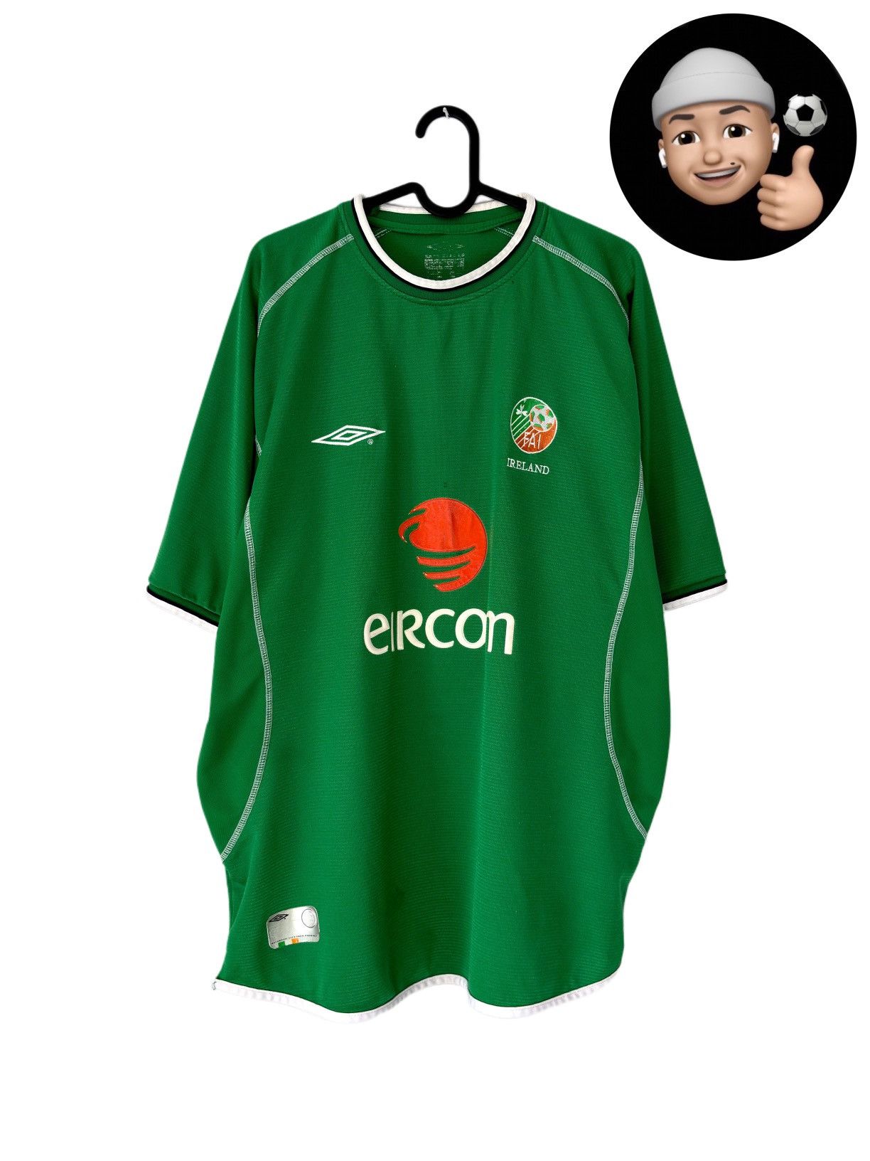 2001 2003 Ireland National Umbro Vintage Home Soccer Jersey