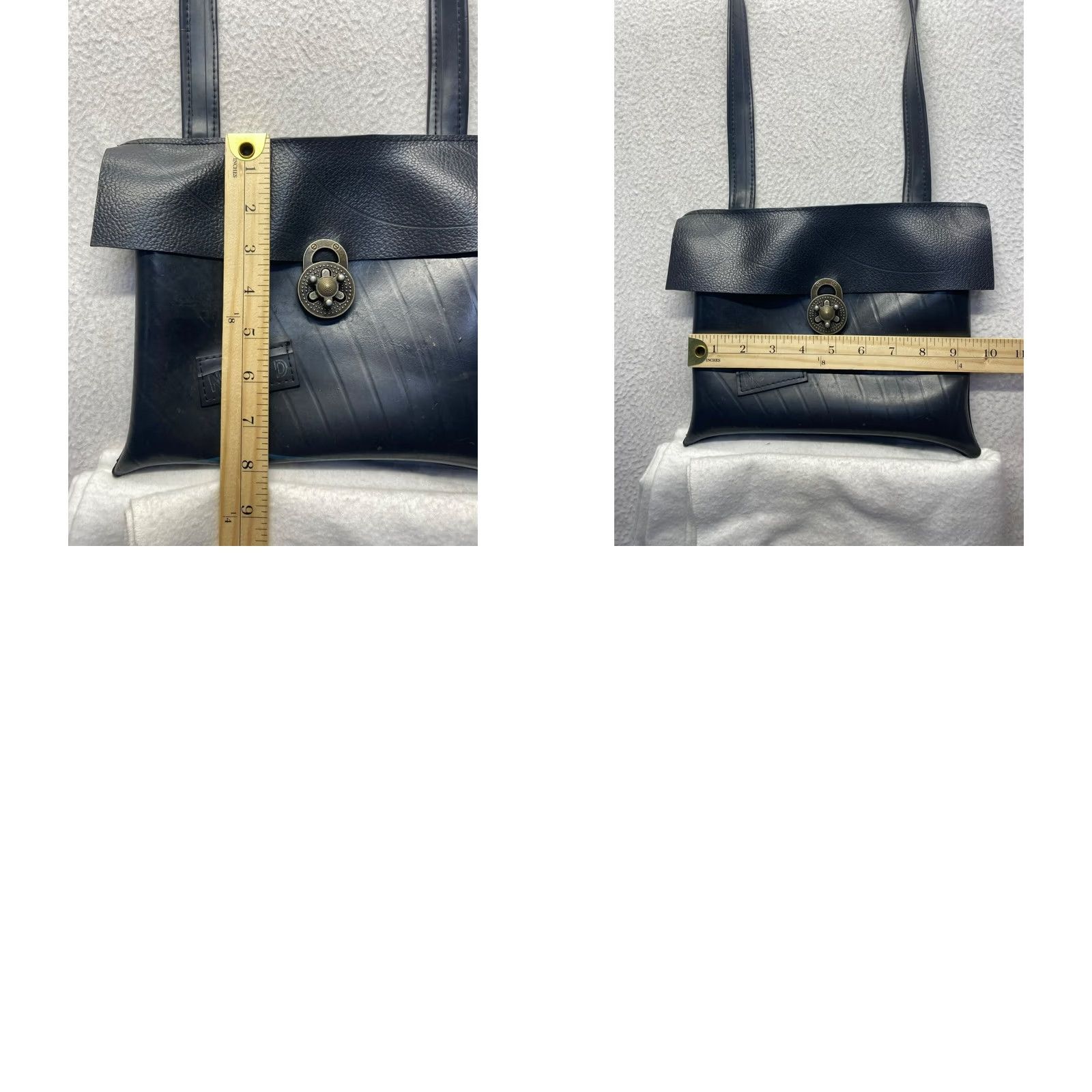 Vintage VINTAGE Recycled inner tube purse Crossbody Womens One size Black Rubber 8x9.5 Like New Size ONE SIZE - 8 Thumbnail