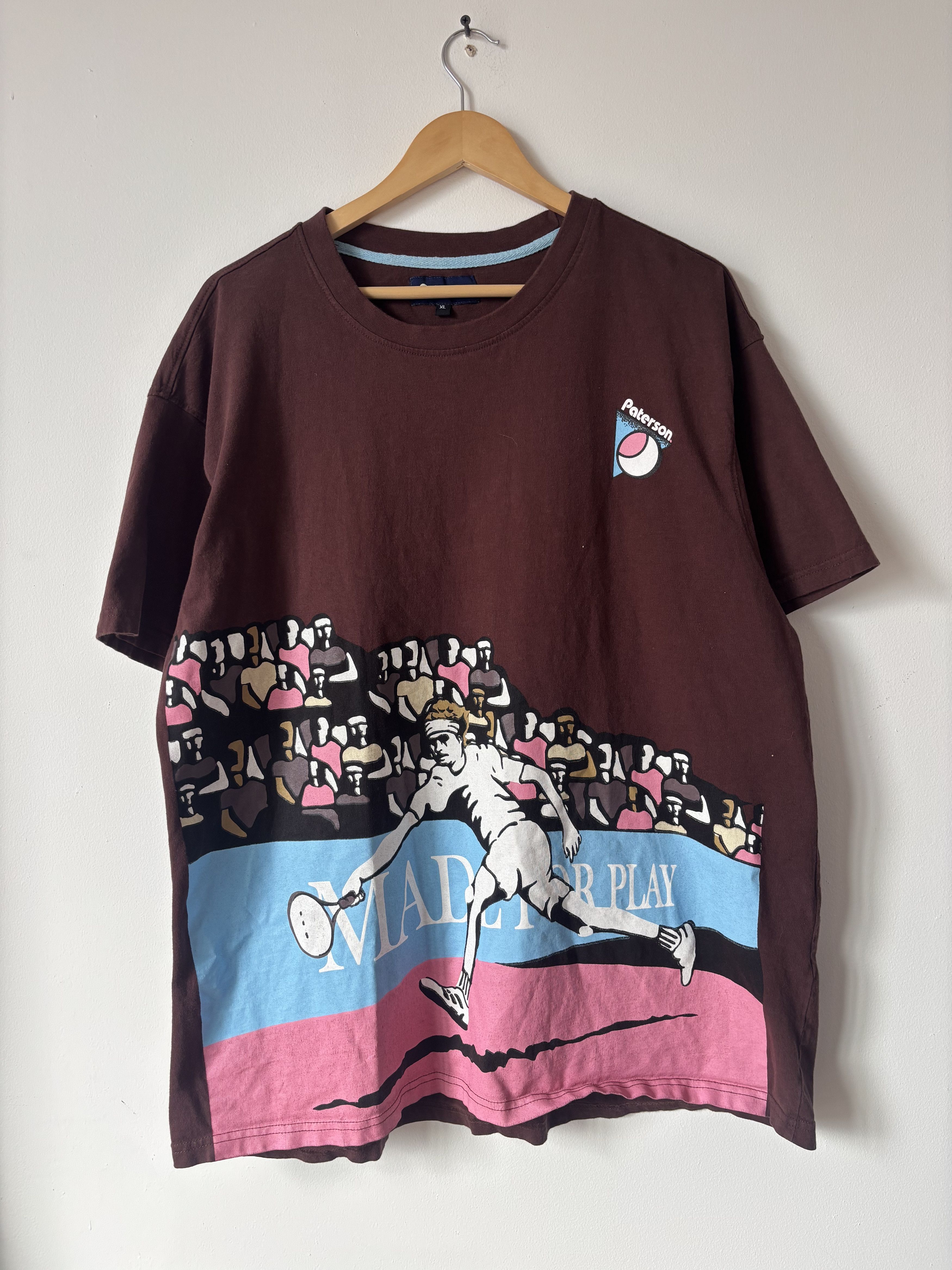 Paterson League Paterson Tennis Screenprint Tee Brown XL Size US XL / EU 56 / 4 - 1 Thumbnail