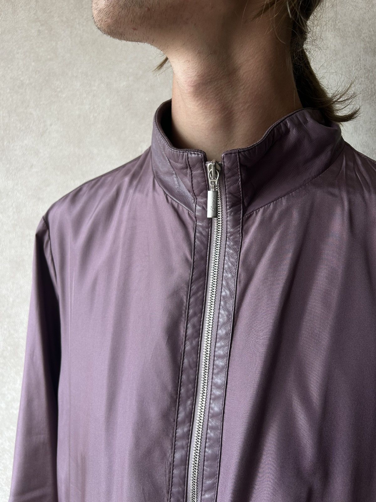 Brioni Brioni Lightweight 100% Silk Blend Zip Jacket Purple Size US XL / EU 56 / 4 - 10 Thumbnail