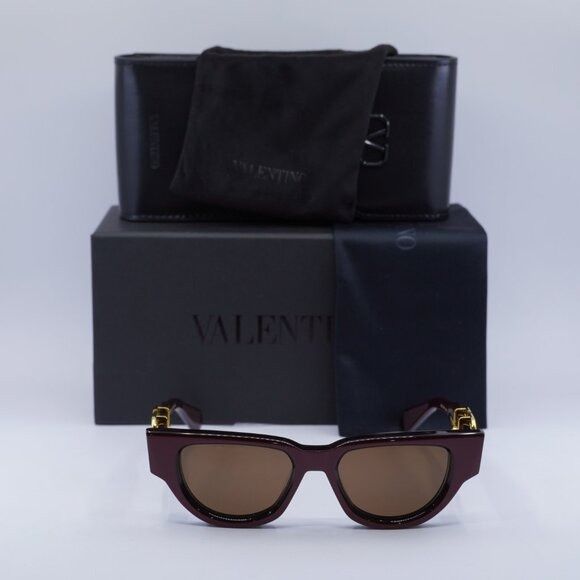 Valentino Valentino V-DUE VLS-103B Sunglasses Bordeaux Cat Eye Frame Size ONE SIZE - 10 Thumbnail