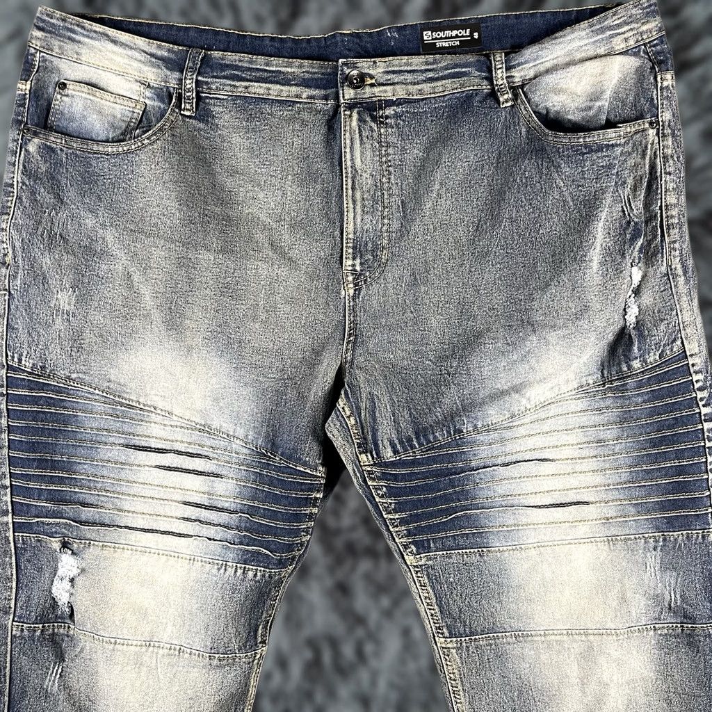 Southpole Southpole Jeans 48 Stretch Acid Wash Moto Distressed 5-Pocket Denim Men’s Jeans Y2K Vintage Not Applicable Size US 32 / EU 48 - 1 Thumbnail
