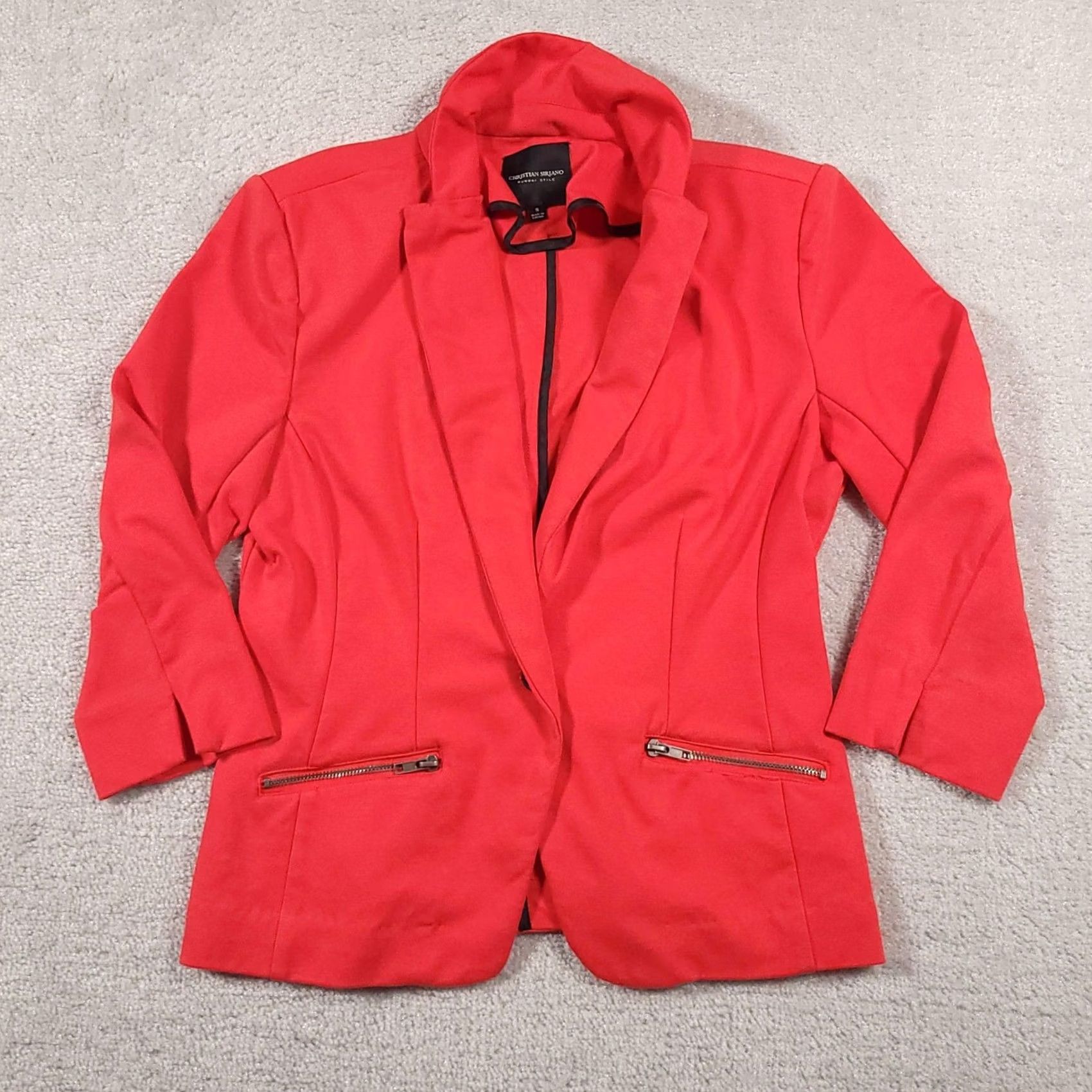 Christian Siriano Christian Siriano Blazer Womens Small Coral Runway Style Career Jacket Stretch Jacket/Coat Blazer Size S / US 4 / IT 40 - 2 Thumbnail