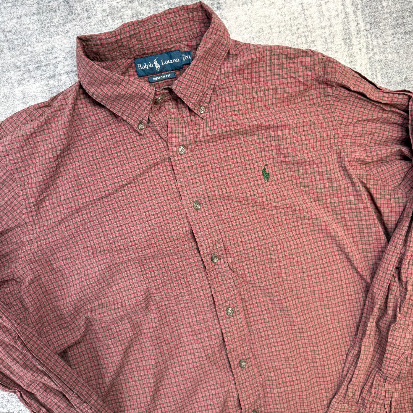 Polo Ralph Lauren VINTAGE Polo Ralph Lauren Shirt Mens 2XL Red Micro Plaid Lightweight Button-Down Shirt Size US XXL / EU 58 / 5 - 3 Thumbnail