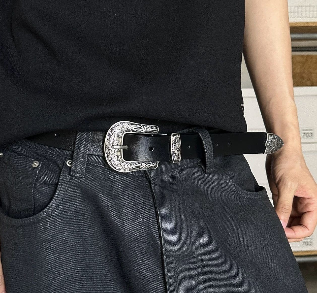 Japanese Brand × Vintage Retro punk fashion western leather buckle belt Size ONE SIZE - 2 Thumbnail