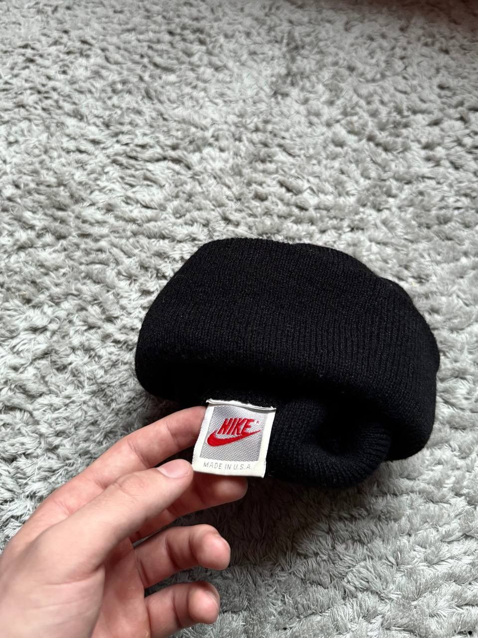 Nike 90s Vintage Nike Knitted Beanie Basic Logo Hat Rare Size ONE SIZE - 5 Thumbnail