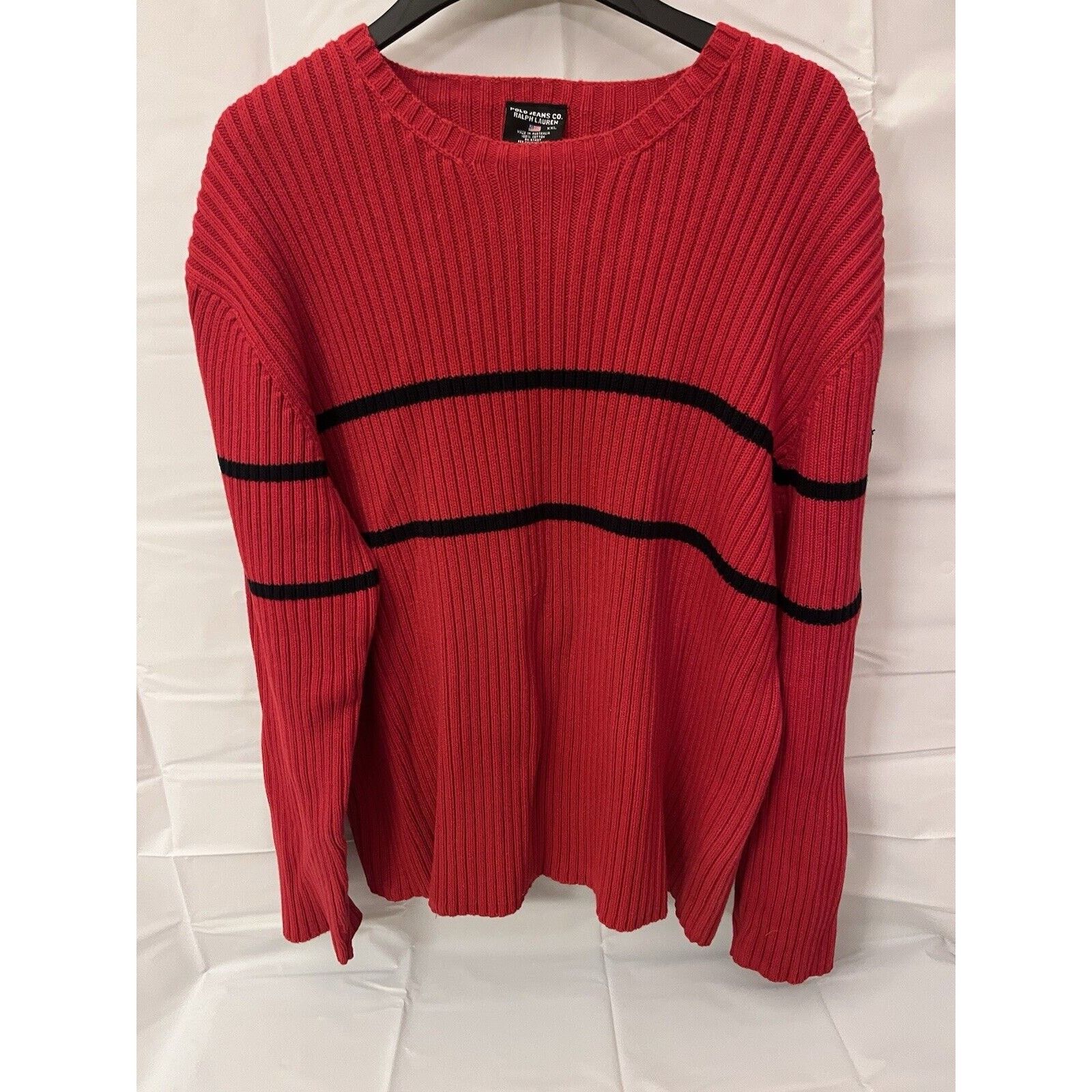 Ralph Lauren Vtg Mens Ralph Lauren Polo Jeans Co Logo Sweater XXL Red Size US XXL / EU 58 / 5 - 3 Thumbnail