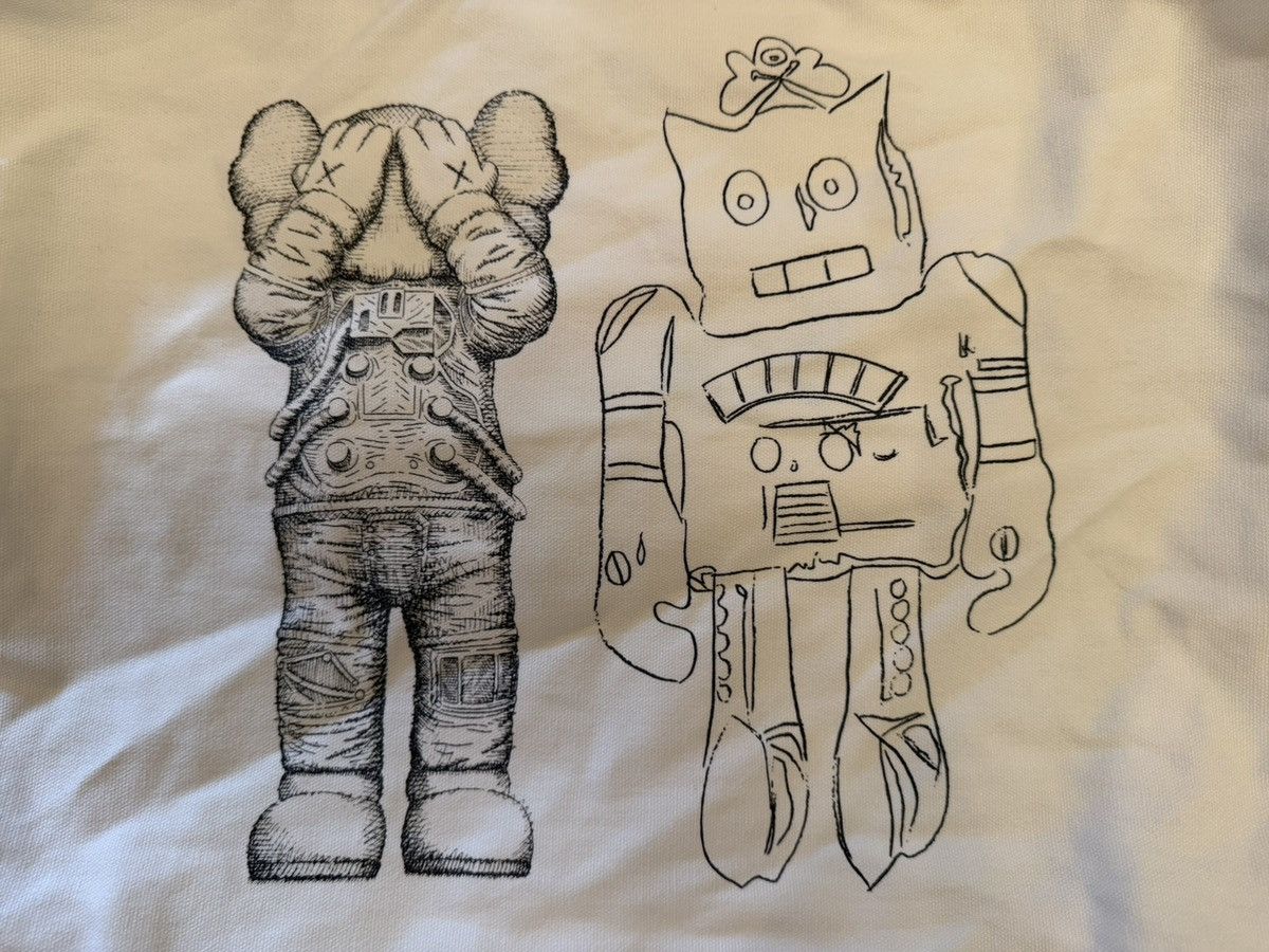 Andy Warhol × Kaws × Uniqlo KAWS x Andy Warhol Canvas Tote Bag White Limited Edition NWT Size ONE SIZE - 2 Thumbnail