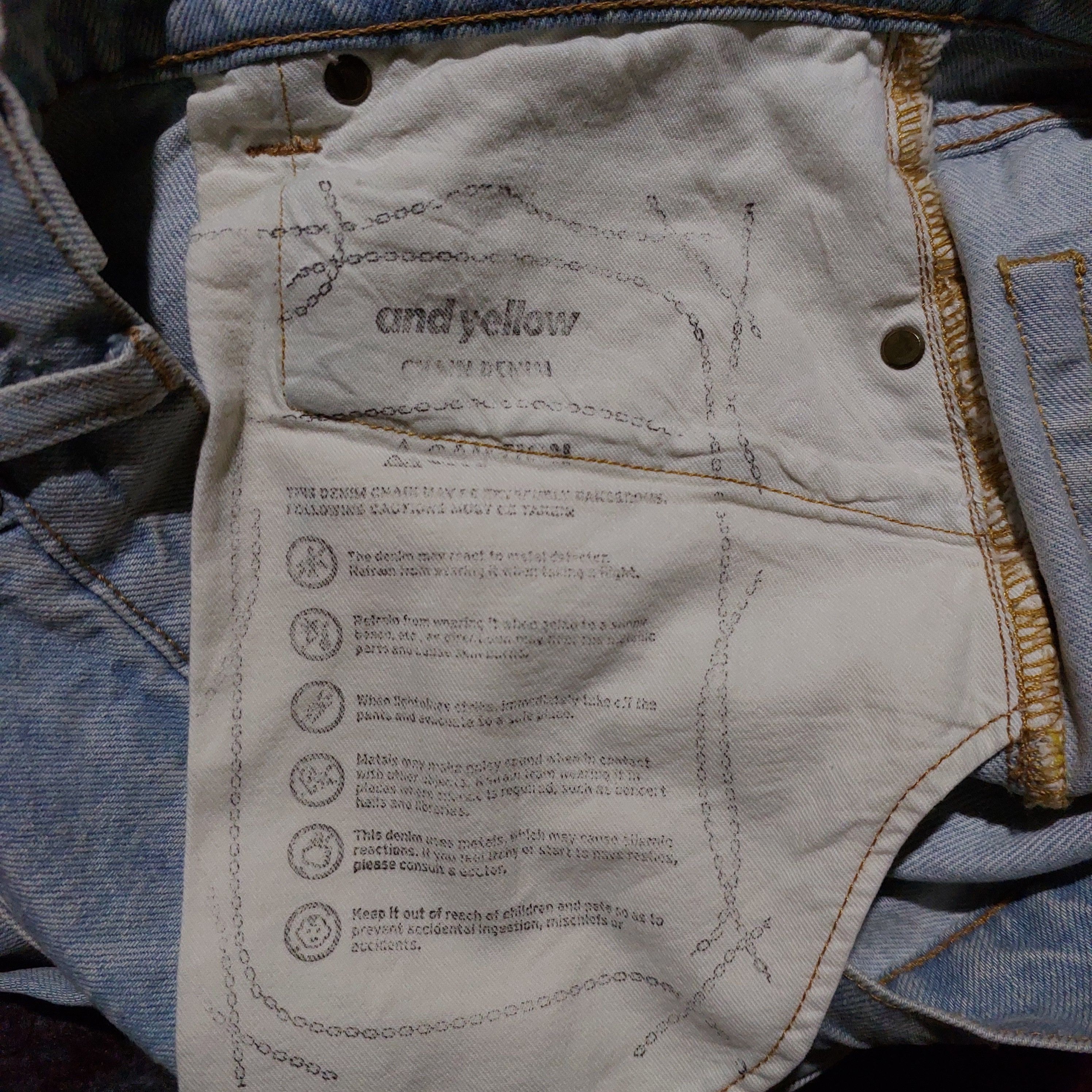 Tete Homme 20AW Kiminori morishita and yellow chain blue denim Size US 30 / EU 46 - 11 Thumbnail