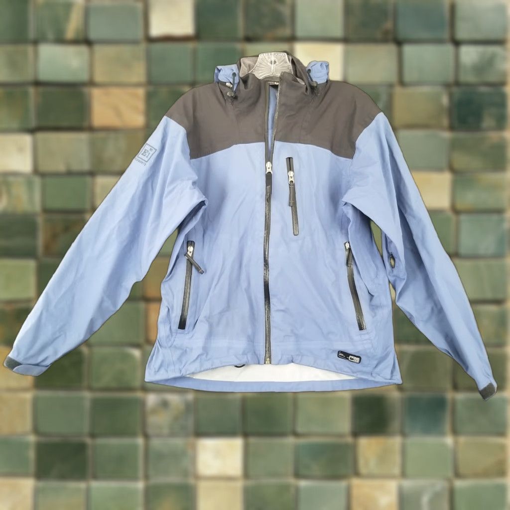 Vintage REI Elements Womens Blue Long Sleeve Full Zip Hooded Windbreaker Jacket Size M Size M / US 6-8 / IT 42-44 - 1 Thumbnail