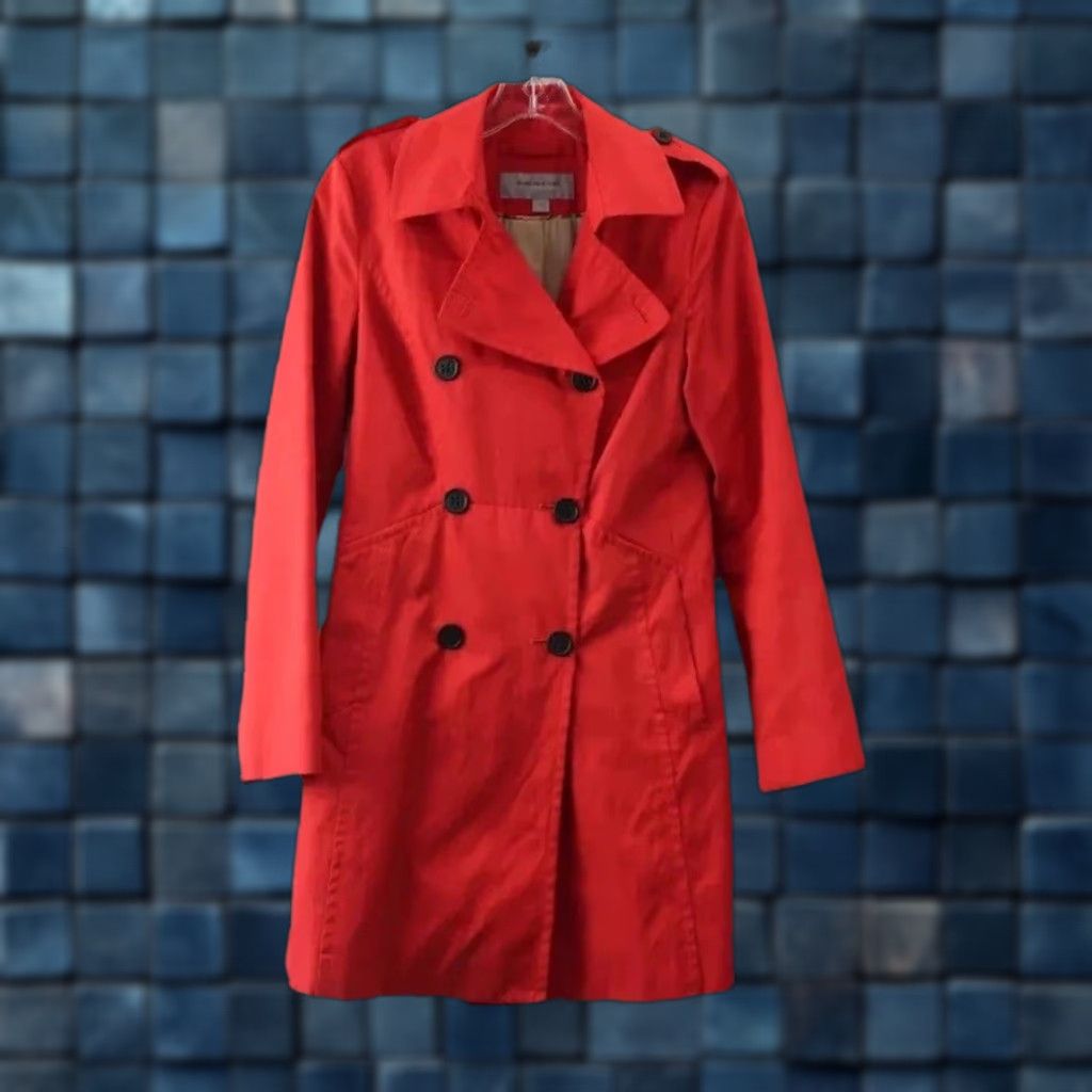 Vintage Womens Marc New York Trench Coat Jacket Berry Pink Double Breasted Button Size S Womens Size S / US 4 / IT 40 - 1 Thumbnail