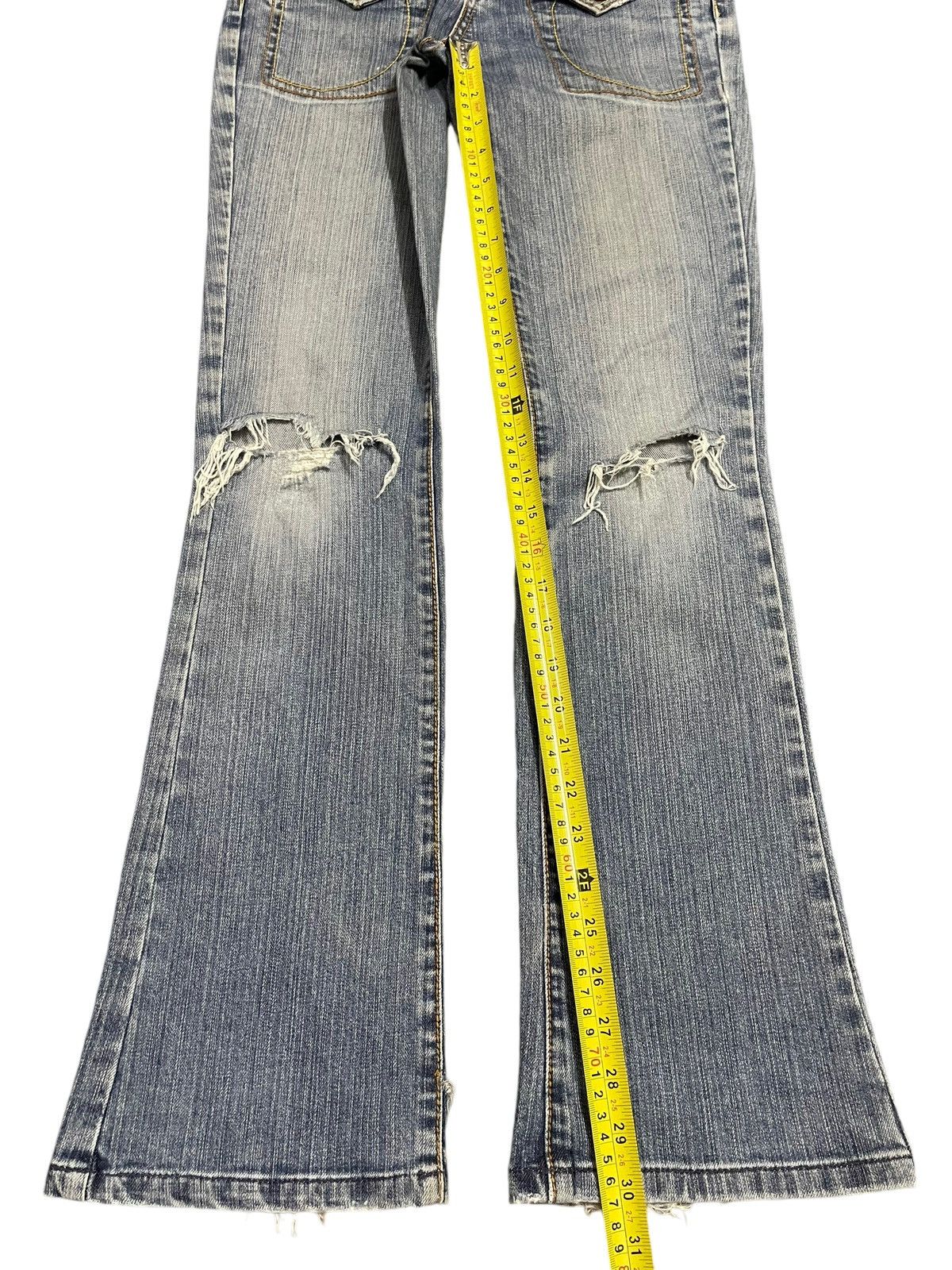 If Six Was Nine Vintage Japanese Brand Bleached Distressed Flare Jeans Size 28" / US 6 / IT 42 - 13 Thumbnail
