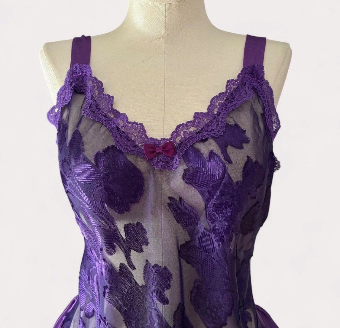 Other 80s Frederick’s of Hollywood Purple Lingerie Camisole Set Size ONE SIZE - 2 Thumbnail