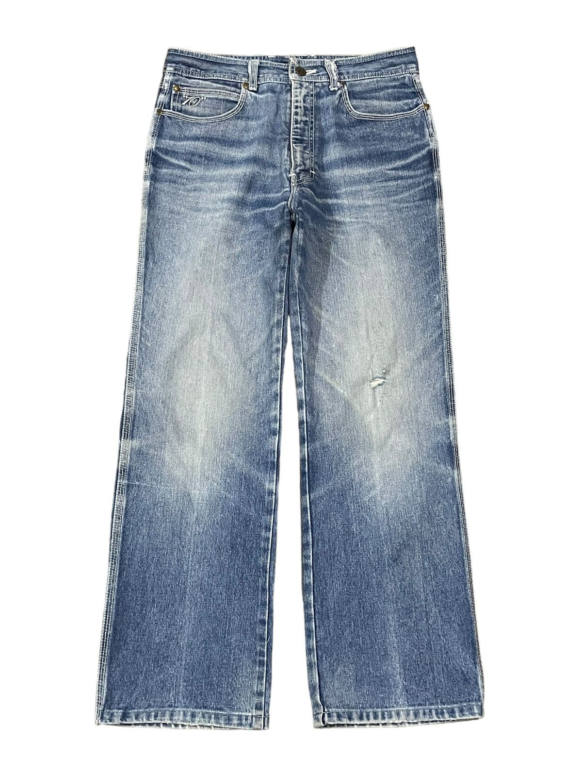 Japanese Brand Vintage Y2K Japanese Brand Fade Wash Straight Loose Jeans Size US 31 - 1 Thumbnail