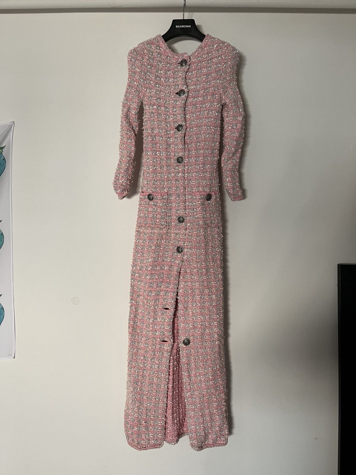 Balenciaga Fall 22 Lost Tape Tweed Maxi Dress Size XS / US 0-2 / IT 36-38 - 5 Thumbnail