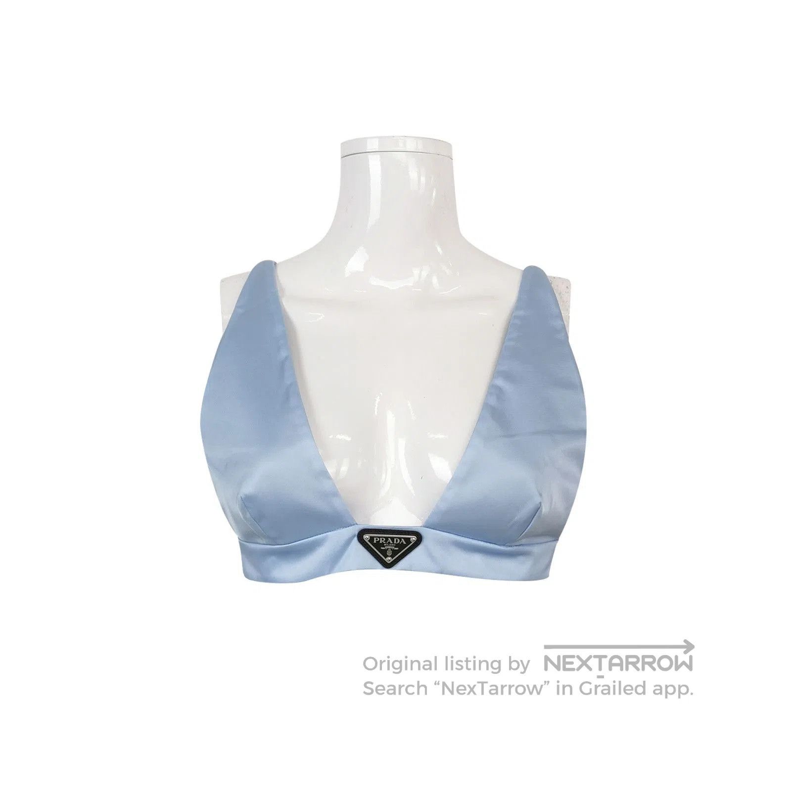 Prada Prada Light Blue Triangle Logo Vest . Size L / US 10 / IT 46 - 1 Thumbnail