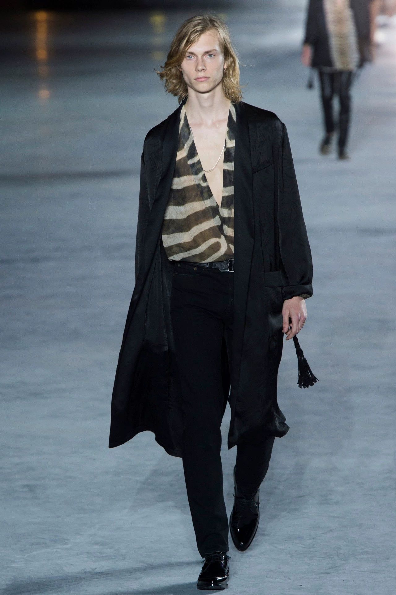 Saint Laurent Paris SLP18SS Black Samurai Hibiscus Shawl Collar Cardigan Size US S / EU 44-46 / 1 - 9 Thumbnail