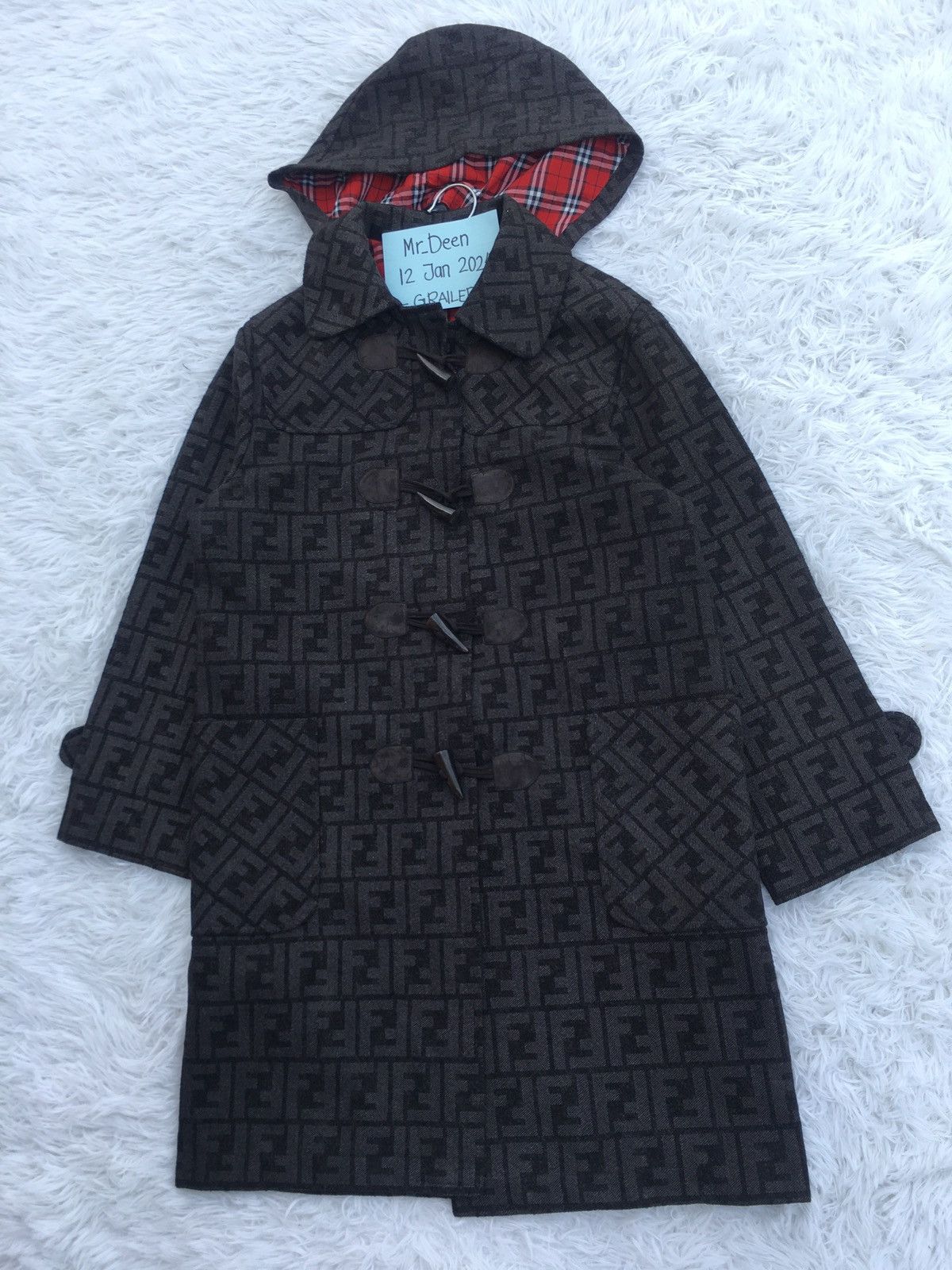 Fendi Rare Vintage FENDI Monogram Hooded Wool Coat/ Jacket Size US S / EU 44-46 / 1 - 4 Thumbnail