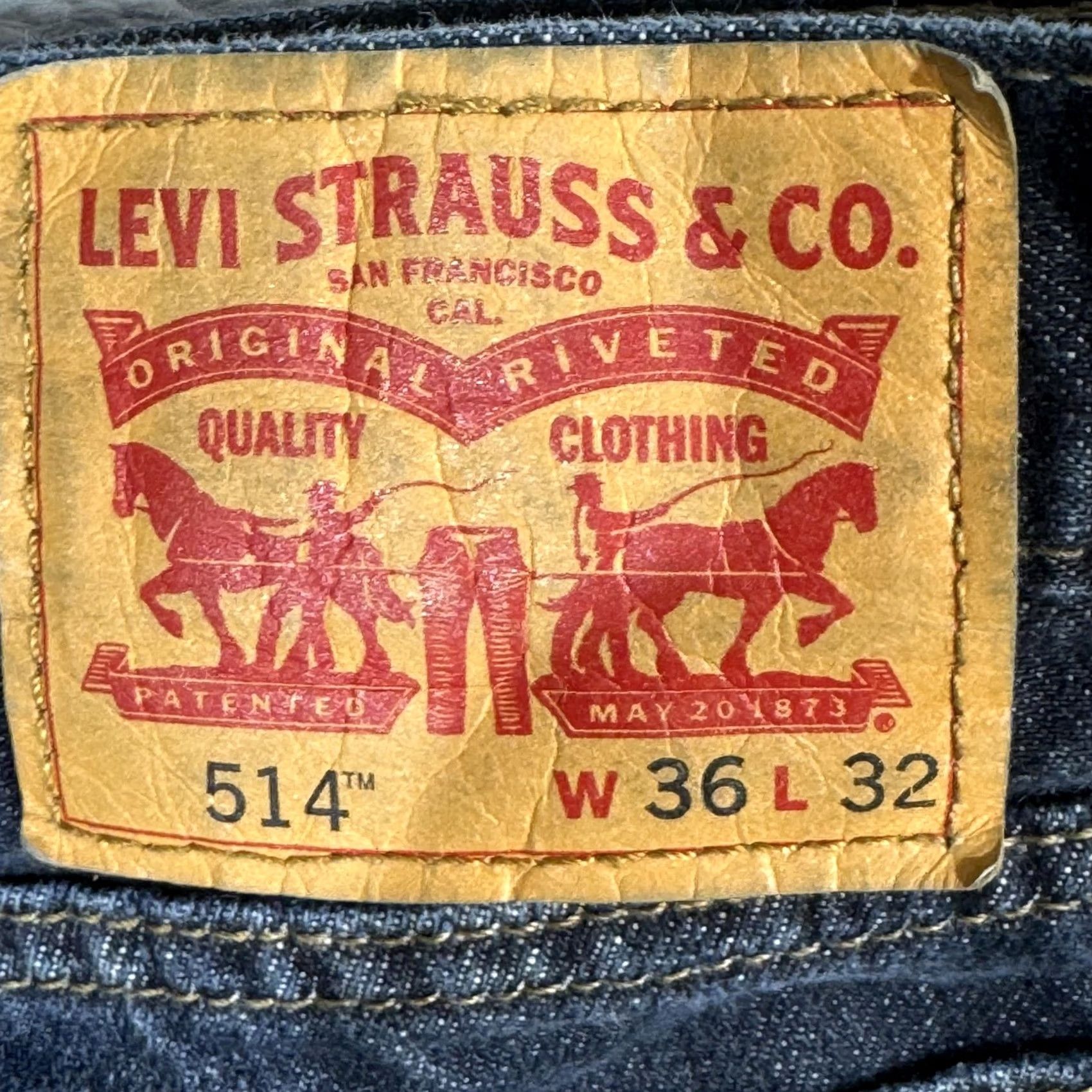 Levi's Levi's 514 Jeans Mens 36x32 Blue Straight Denim Mid Rise W36 L32 Regular 5-Pocket Zip Fly Jeans Mens Blue Denim Classic 514 Size US 36 / EU 52 - 5 Thumbnail