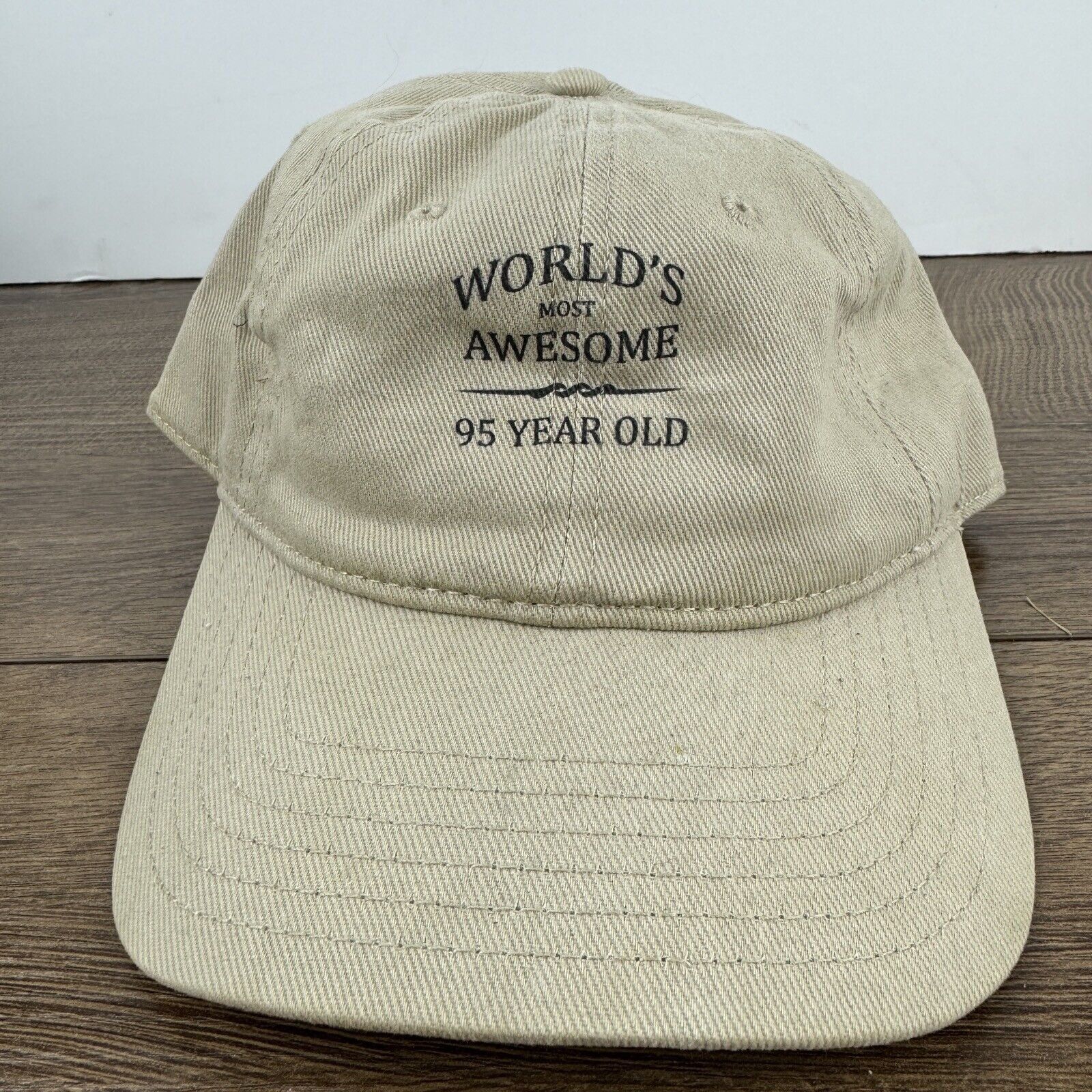 Other 95 Years Old Hat Worlds Awesome 95 Tan Brown Hat Adjustable Size ONE SIZE - 1 Thumbnail
