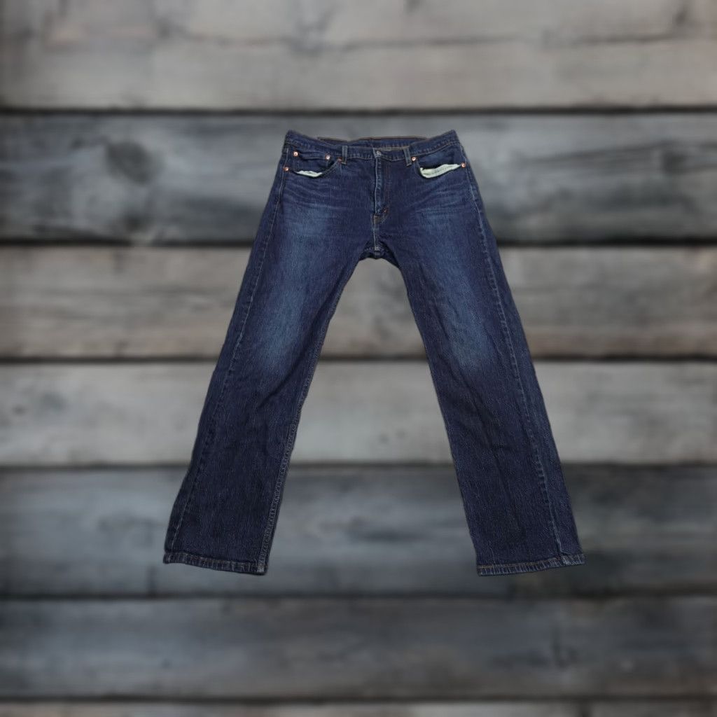 Levi's Levi's 505 Jeans Mens 38x32 Blue Dark Wash Regular Fit Western Cowboy Rancher Jeans Size US 38 / EU 54 - 1 Thumbnail