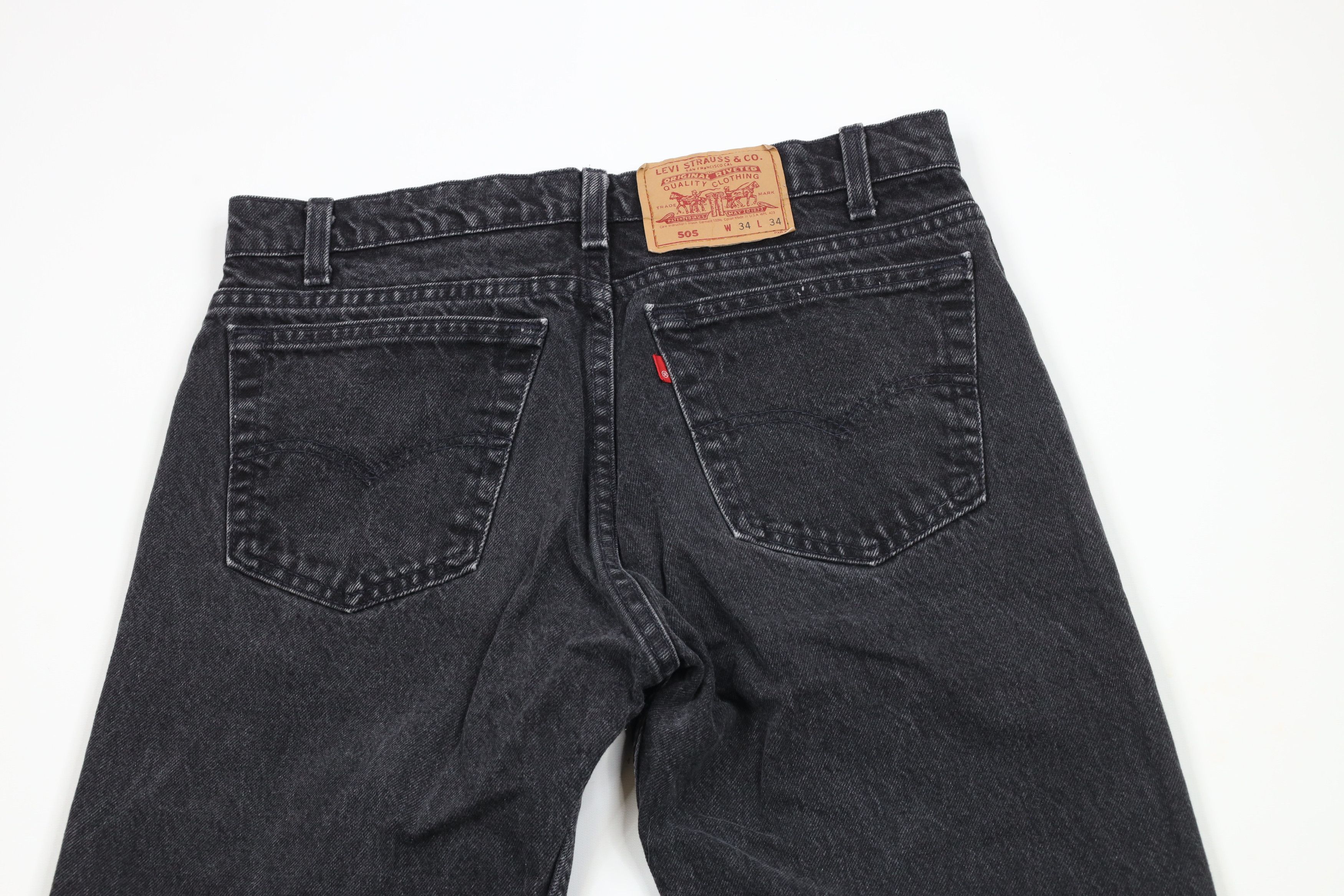 Levi's Vintage 90s Levis 505 Regular Fit Denim Jeans Black USA Size US 32 / EU 48 - 11 Thumbnail