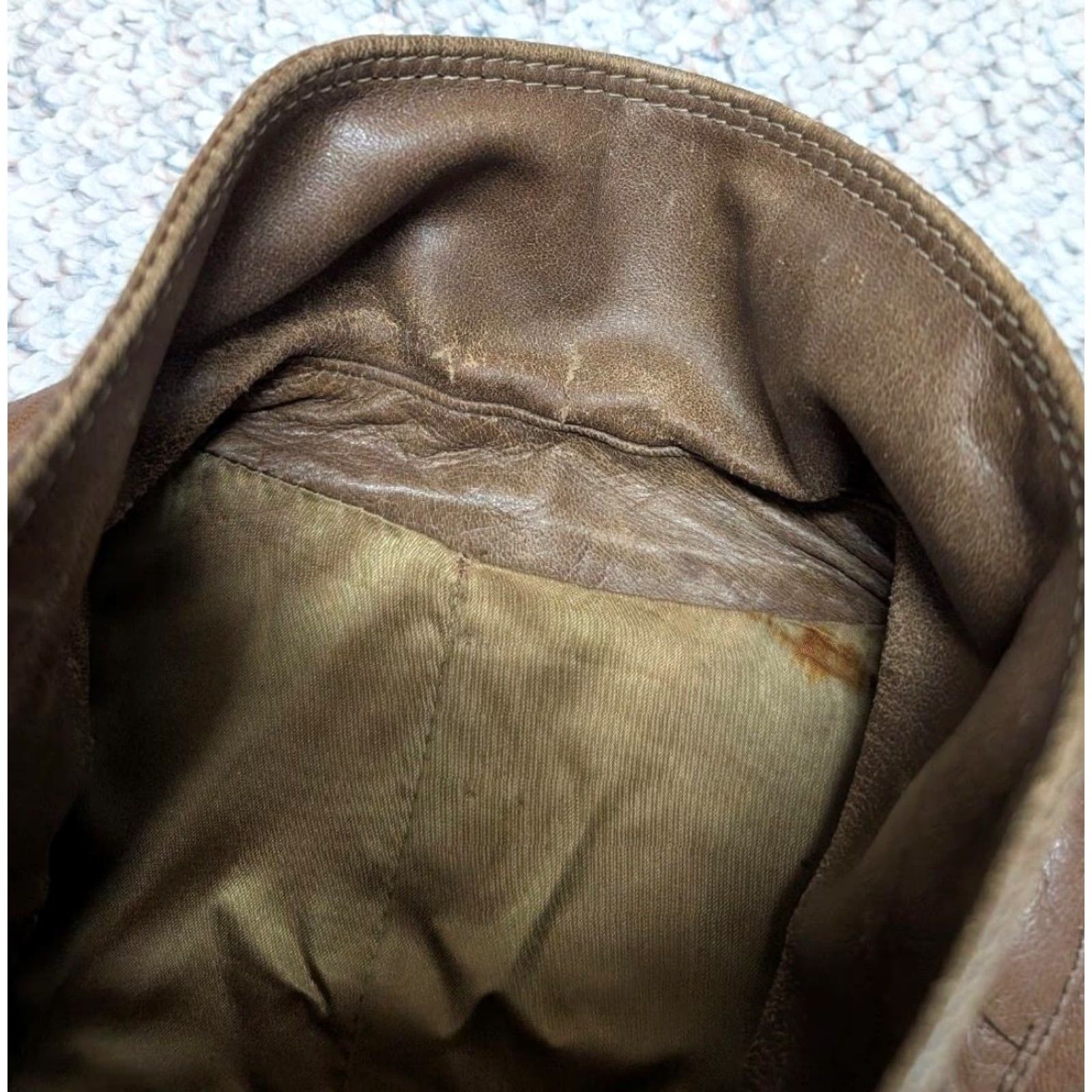 Vintage VINTAGE Cortefiel leather 44 brown PATINA overcoat jacket NORFOLK belted Size US L / EU 52-54 / 3 - 6 Thumbnail