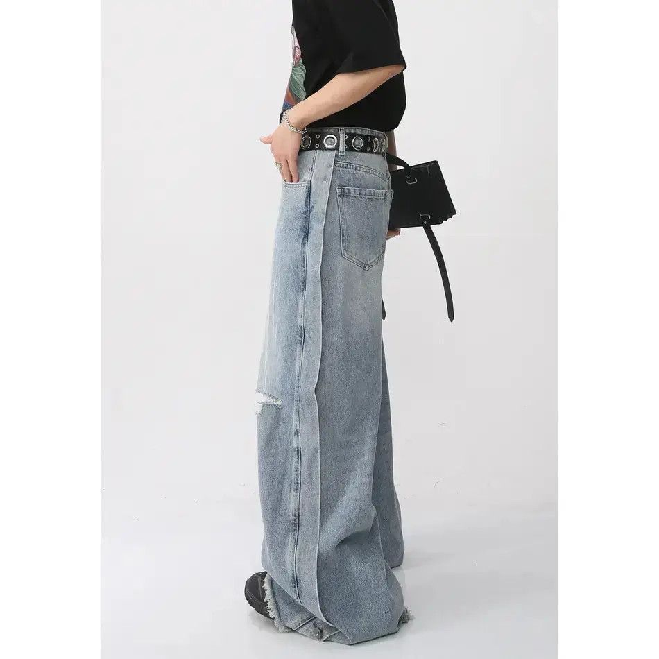 Japanese Brand Retro loose ripped jeans Size US 32 / EU 48 - 3 Thumbnail