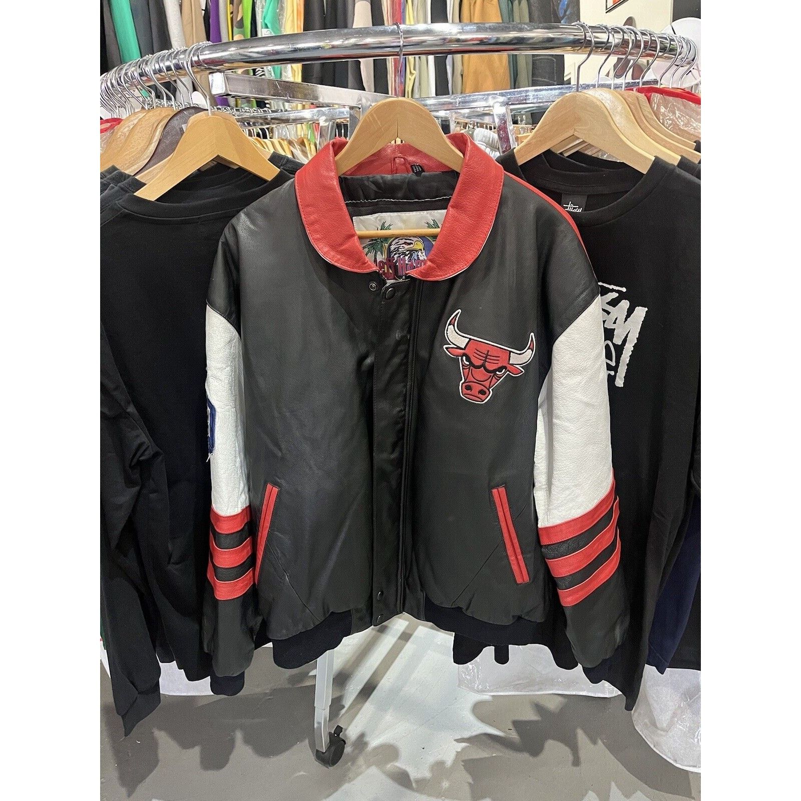 Jeff Hamilton 90s Chicago Bulls Leather Jacket XL