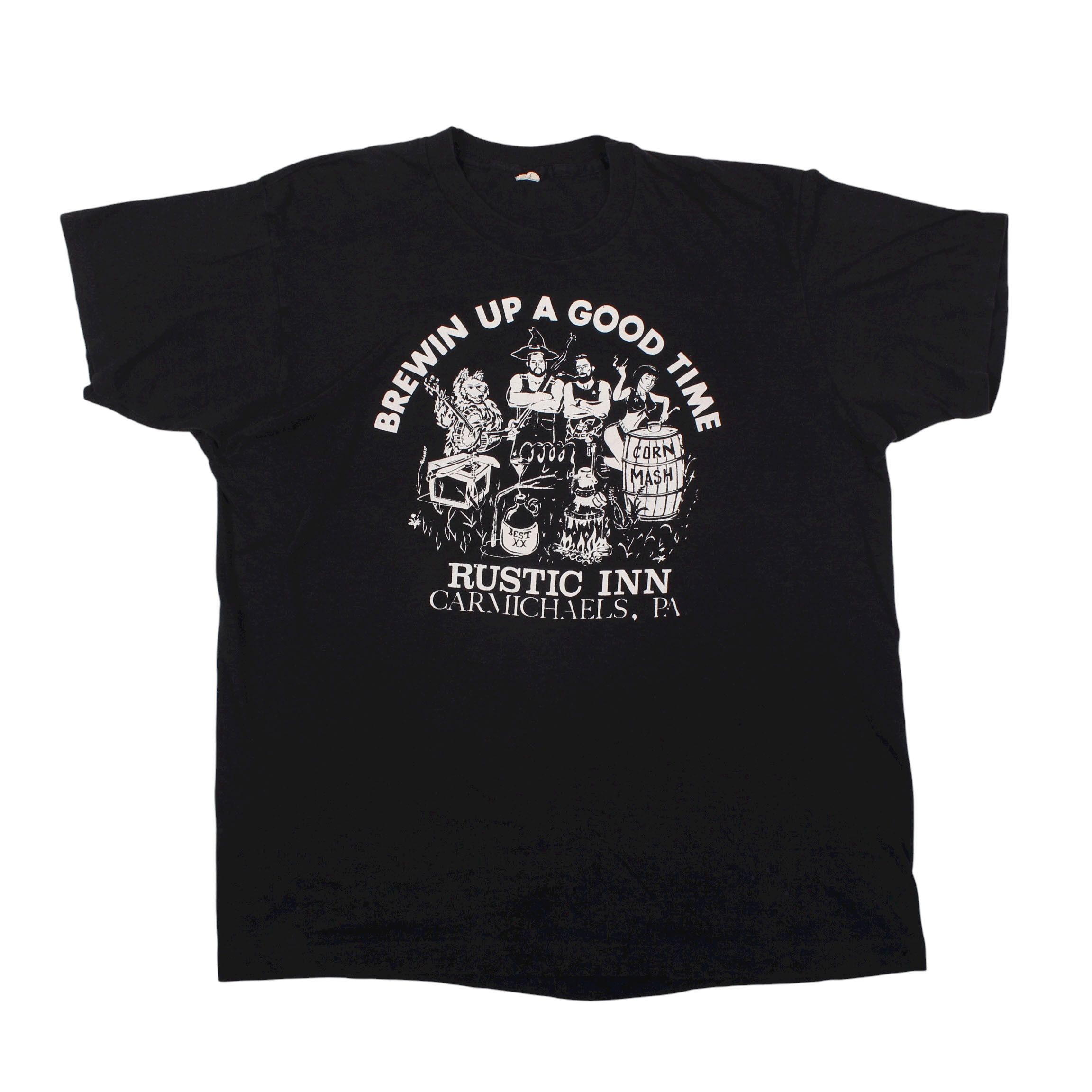 Vintage 80s T Shirt Brewin Up A Good Time Screen Stars USA Size US XL / EU 56 / 4 - 1 Thumbnail