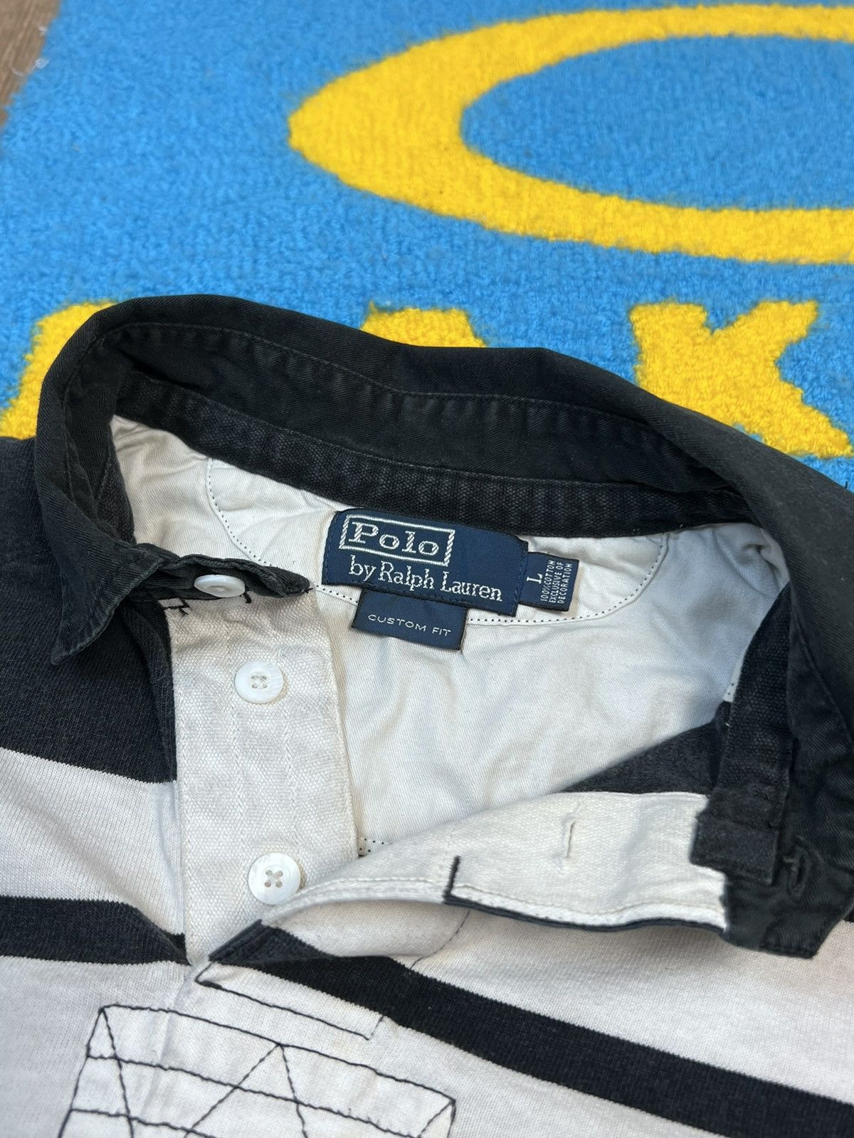 Polo Ralph Lauren Vintage Polo Ralph Lauren Stripped Rugby Long Sleeve Shirt Size US L / EU 52-54 / 3 - 6 Thumbnail