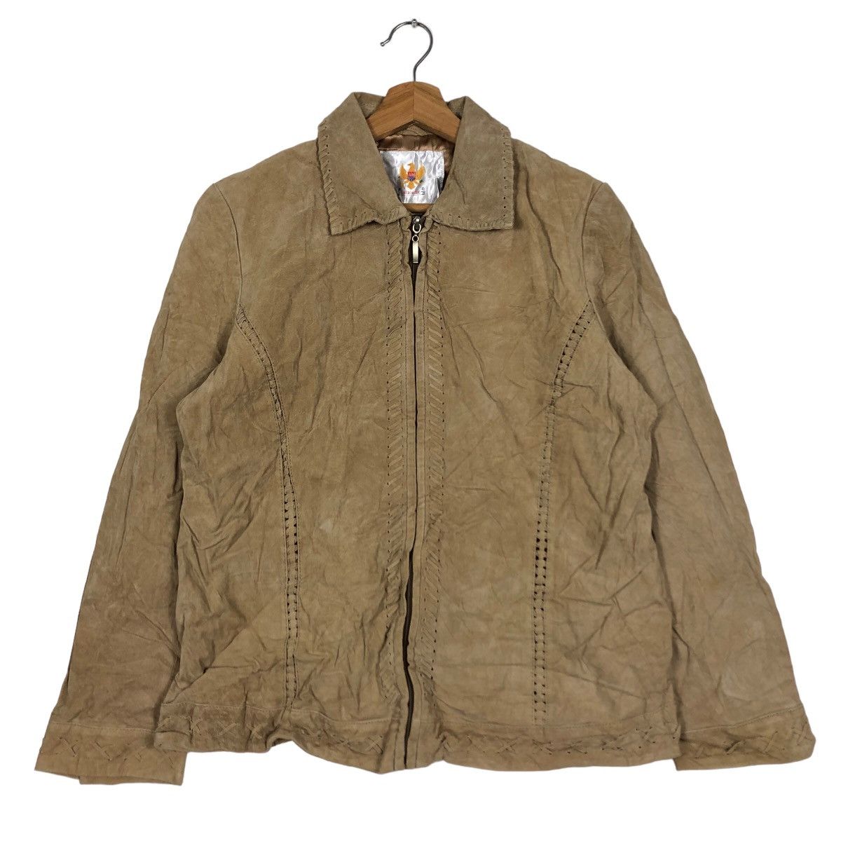 Genuine Leather 🔥Rare 90’s Leather Jacket Cowboy Design Ameri Design Japan Size US L / EU 52-54 / 3 - 2 Thumbnail
