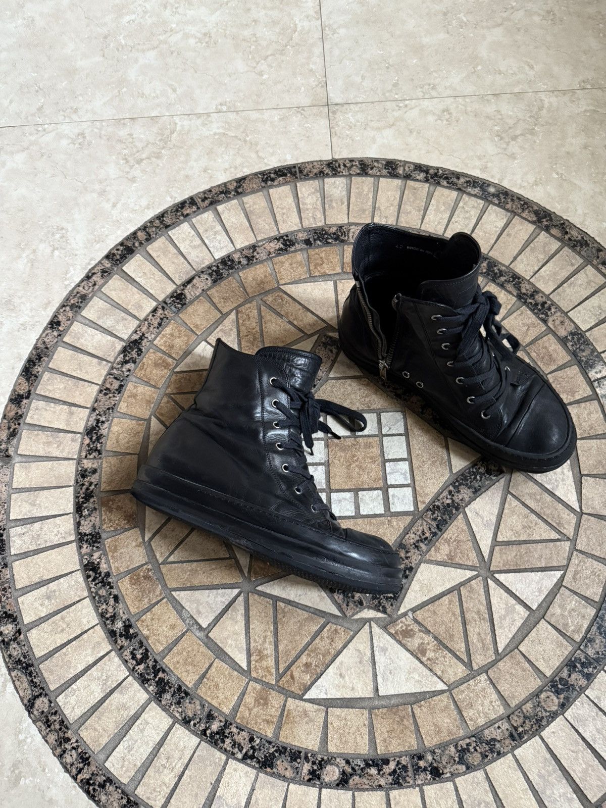 Rick Owens SS09 “Crust” Leather Staple Ramones Size US 10 / EU 43 - 3 Thumbnail