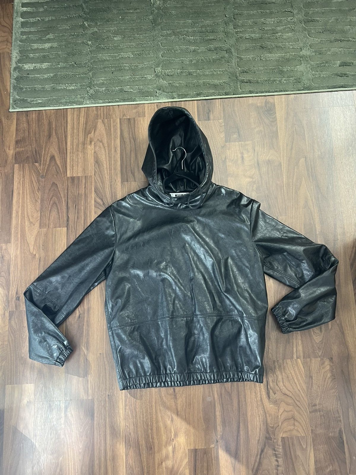MSGM MSGM Faux leather black hoodie pullover sweatshirt 46 XS Size L / US 10 / IT 46 - 11 Thumbnail