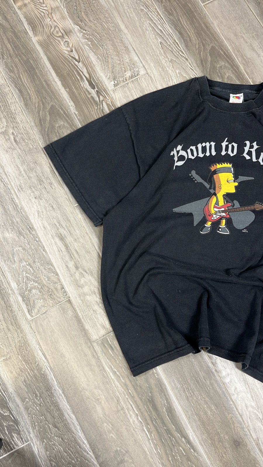 Fruit Of The Loom × Vintage Vintage 2009 Fruit of the Loom Bart Simpson Born to Rock tee Size US XL / EU 56 / 4 - 2 Thumbnail