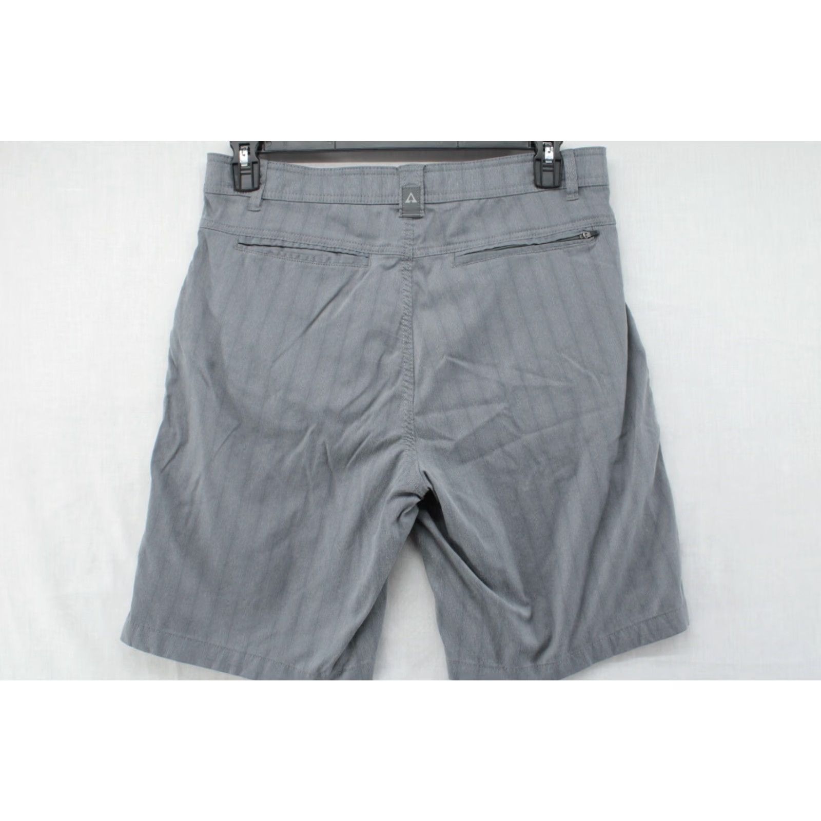 ASCENO Ascend Mens Cargo Shorts 34 Gray Striped Outdoors Hiking Zip Pockets Waist 34 Inseam 10" Pockets Logo Belted Regular Size US 34 / EU 50 - 2 Thumbnail