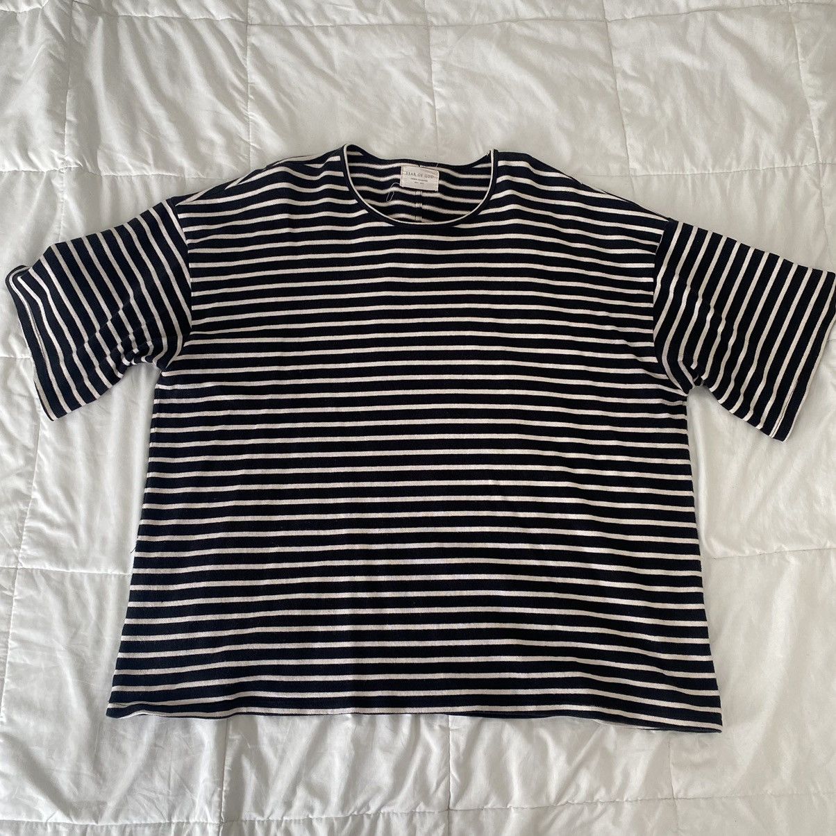 image of Fear Of God Fourth Collection Stripe Tee Size XL in Black, Men's