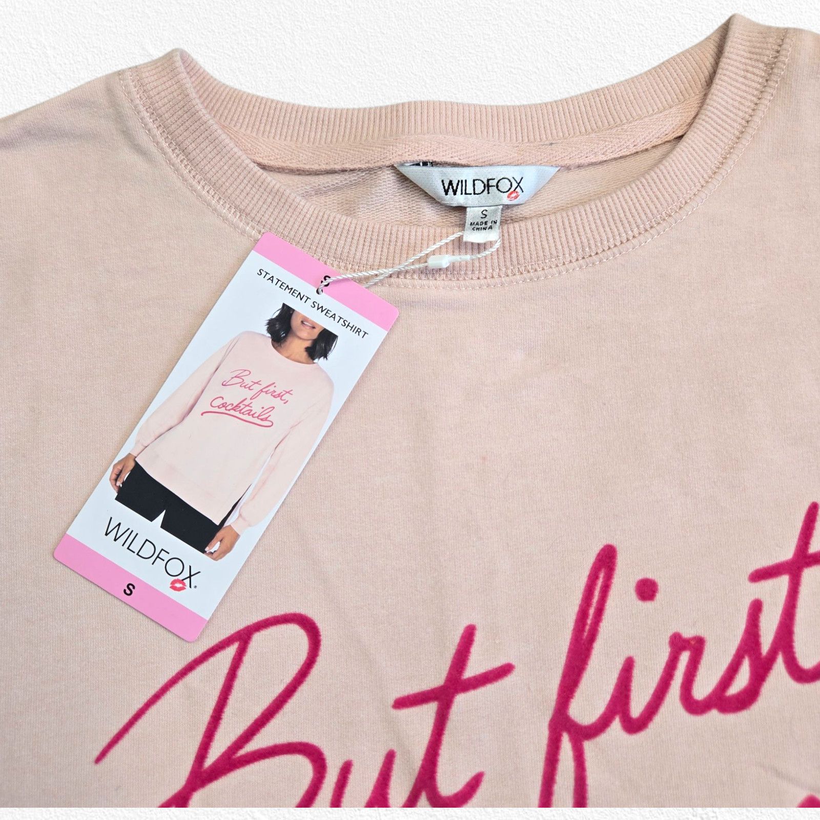 Wildfox Wildfox But First Cocktails Graphic Sweatshirt Small NWT Size S / US 4 / IT 40 - 4 Thumbnail