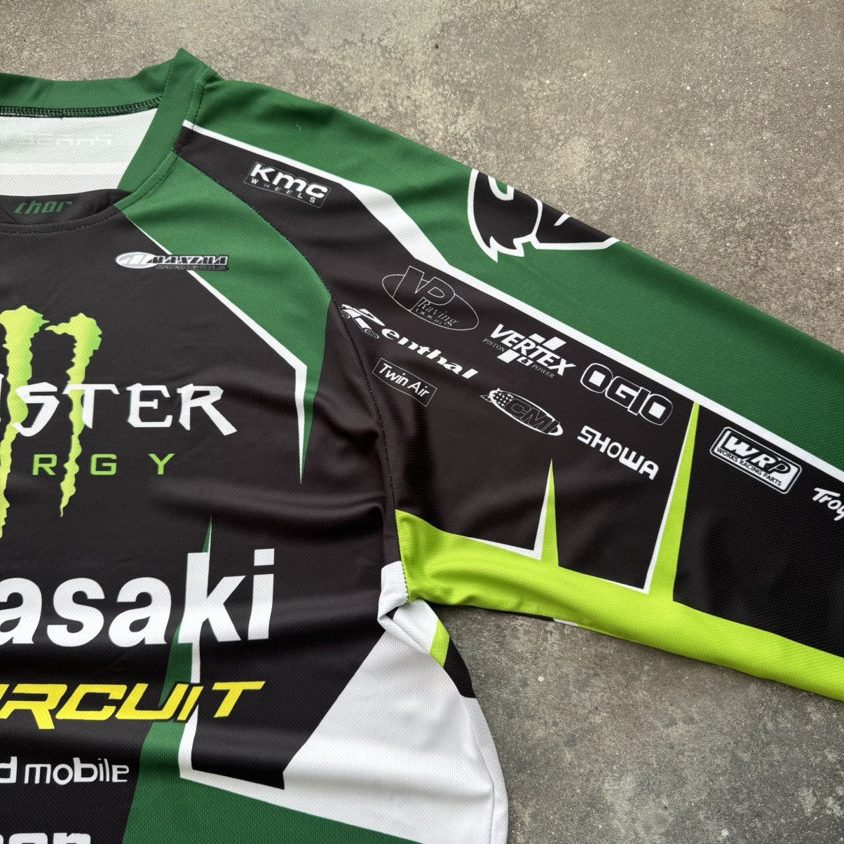 Hypebeast Kawasaki Monster Energy Vintage Y2K Racing Jersey Size US L / EU 52-54 / 3 - 8 Thumbnail