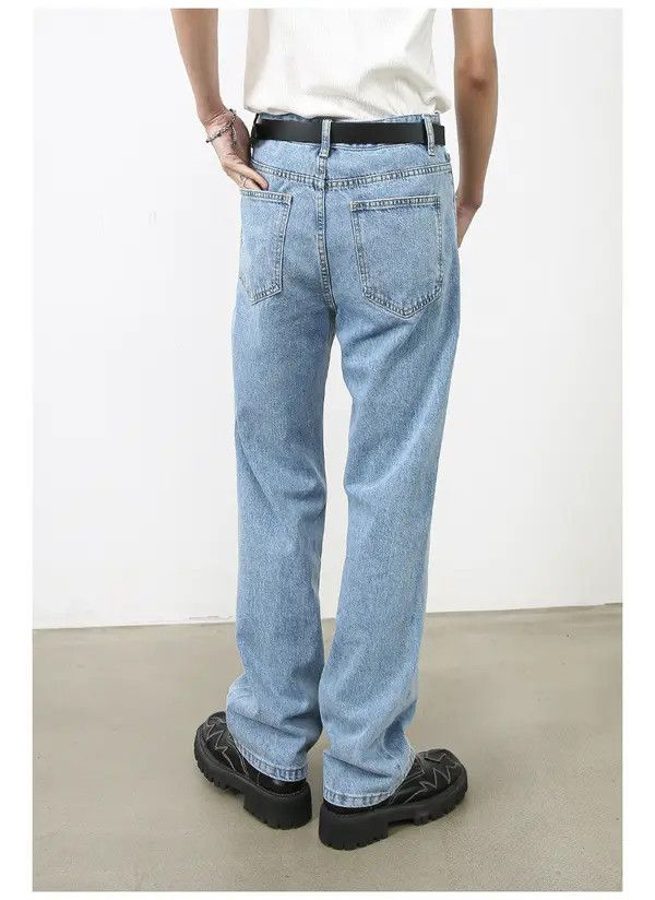 VIBE Japanese street style classic simple versatile washed jeans Size US 32 / EU 48 - 6 Thumbnail