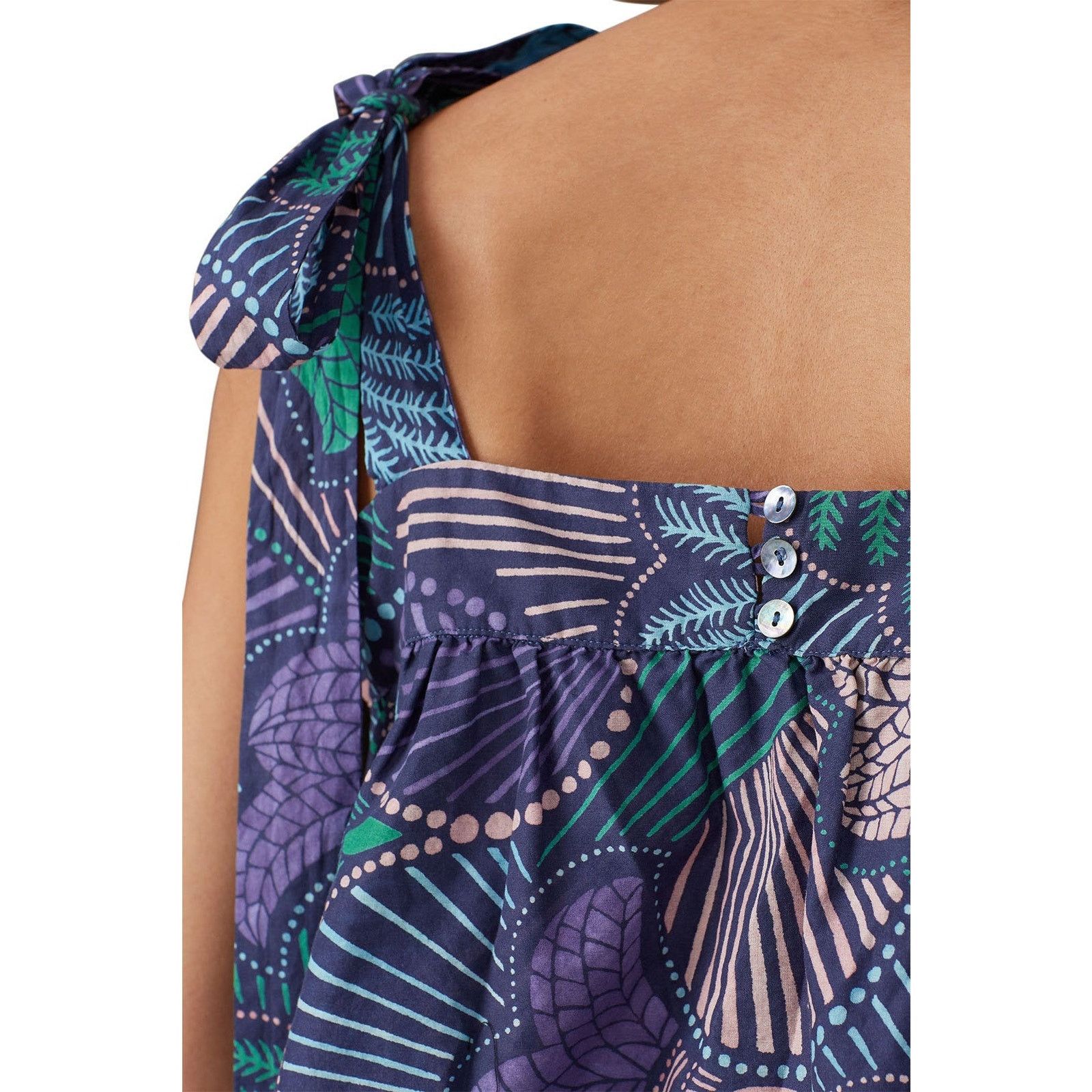 Other Warm 3/Large Purple Floral Tie Strap Square Neck Tank Top Size L / US 10 / IT 46 - 2 Thumbnail