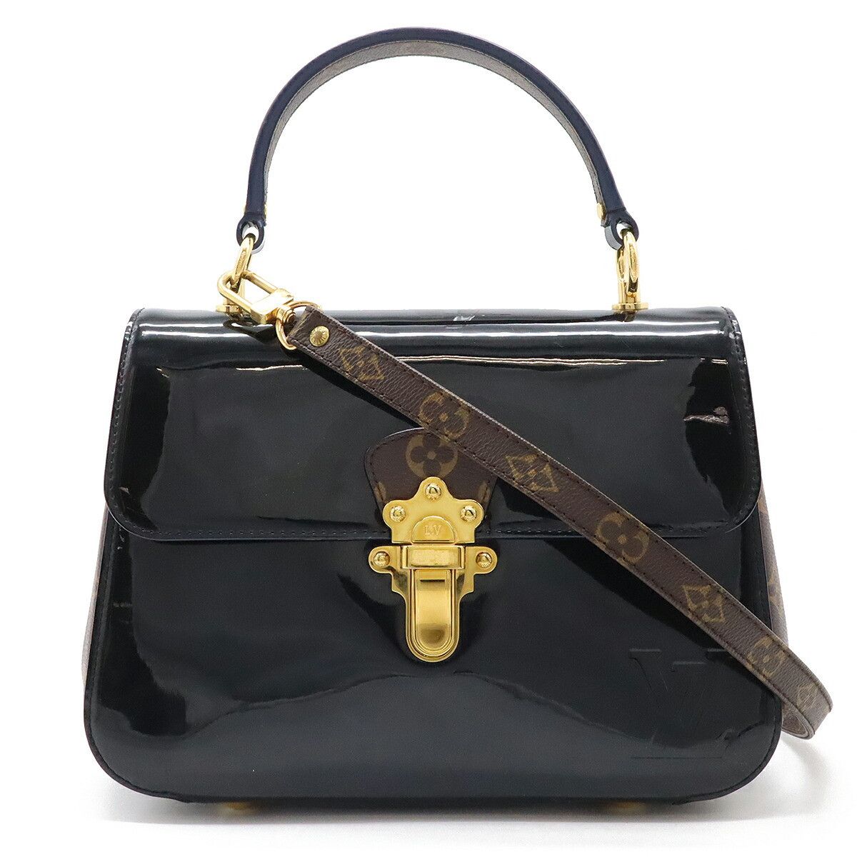 Louis Vuitton Louis Vuitton Monogram/enamel Calf/epi Cherrywood Pm 2Way Bag M53353 Enamel Shoulder Bag M53353 in Black, Women's