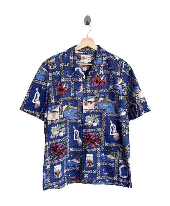 Vintage Vintage Hawaiian Flower Overprint Shirt Size US M / EU 48-50 / 2 - 2 Thumbnail