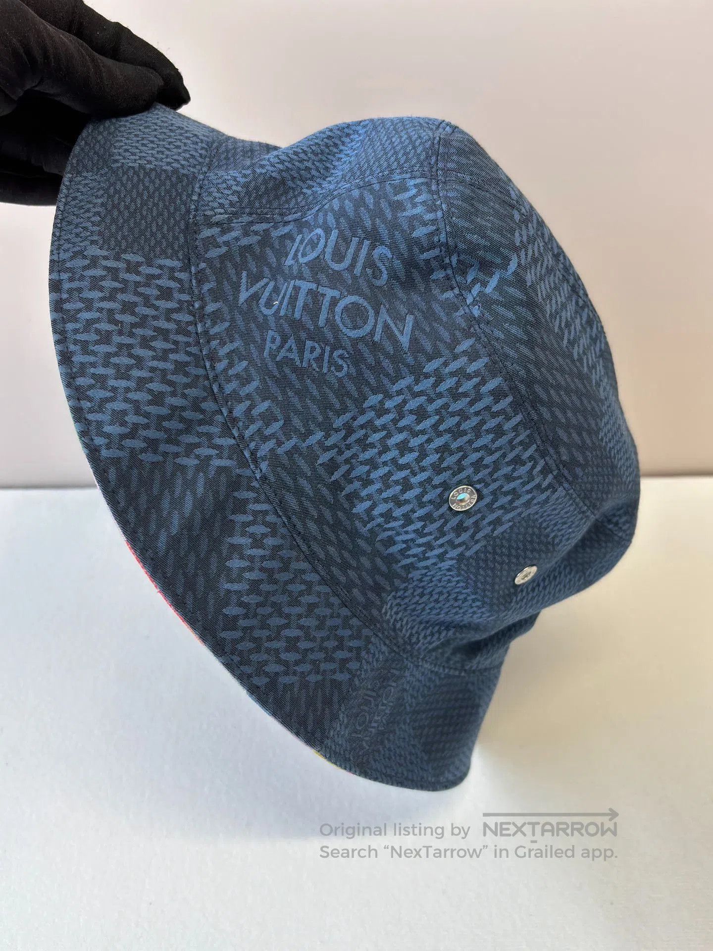 Louis Vuitton Louis Vuitton Blue Check Bucket Hat. Size ONE SIZE - 3 Thumbnail
