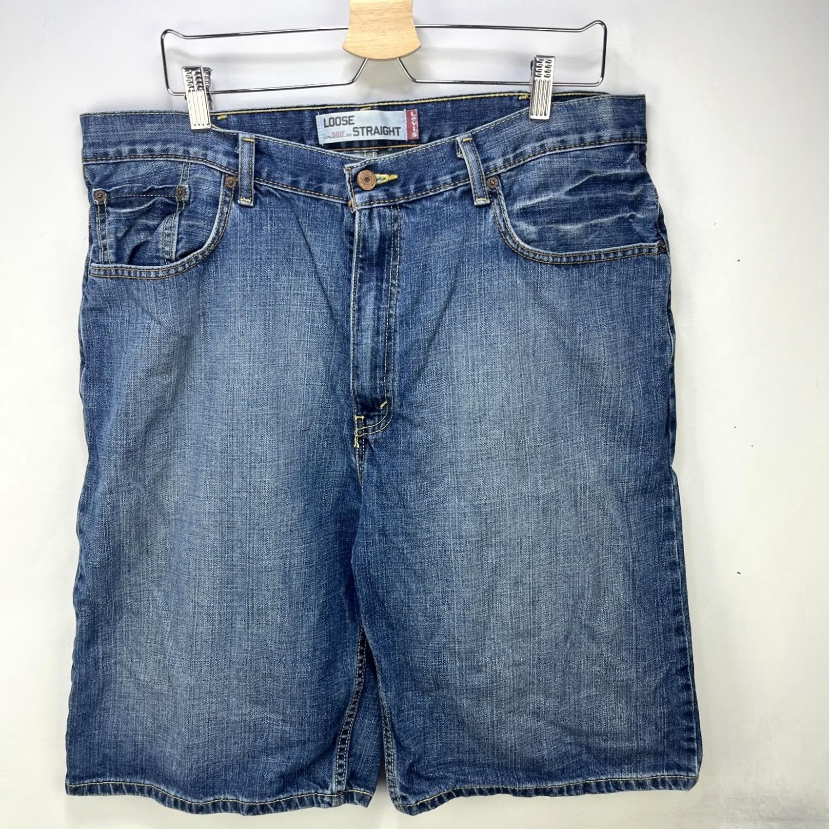 Levi's Levi's 569 Loose Straight Denim Jean Shorts Blue W38 Mens 90s Hip Hop Size US 38 / EU 54 - 2 Thumbnail