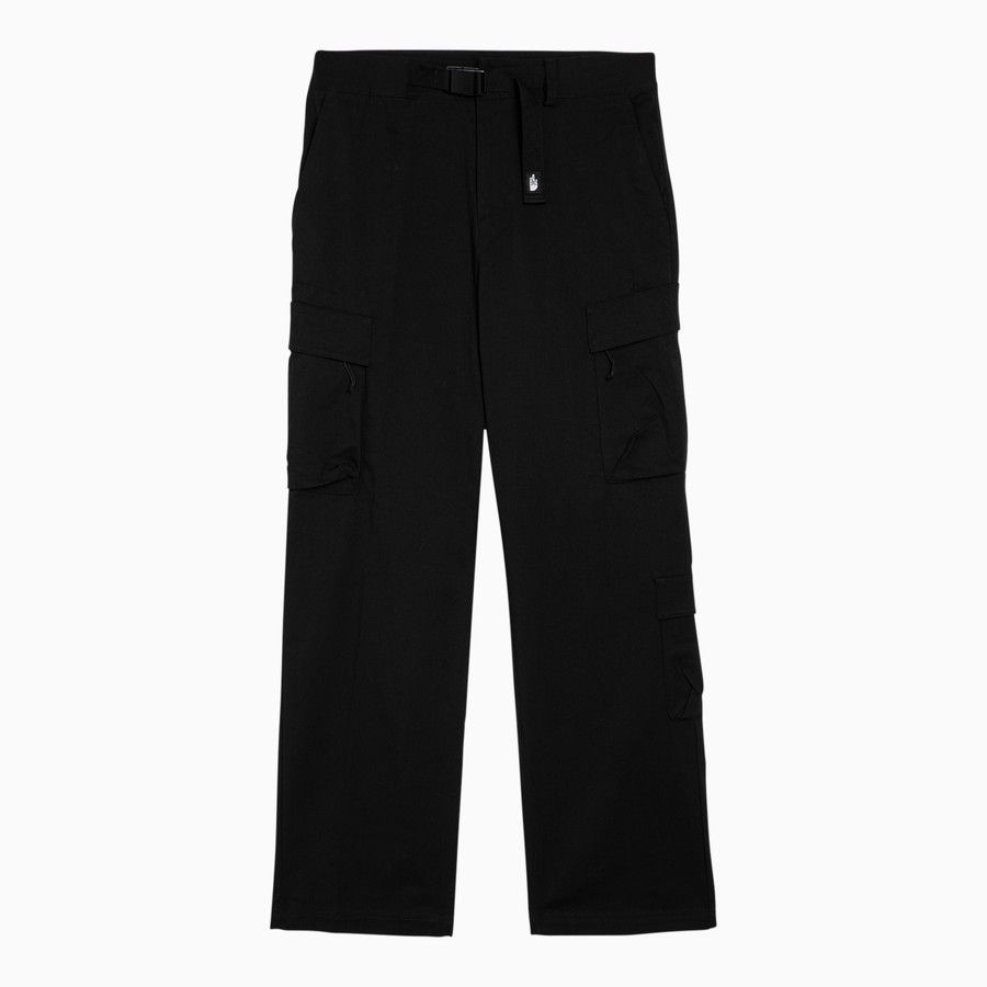 o1d2blof1024 Cotton-Blend Cargo Trouser With Belt in Black