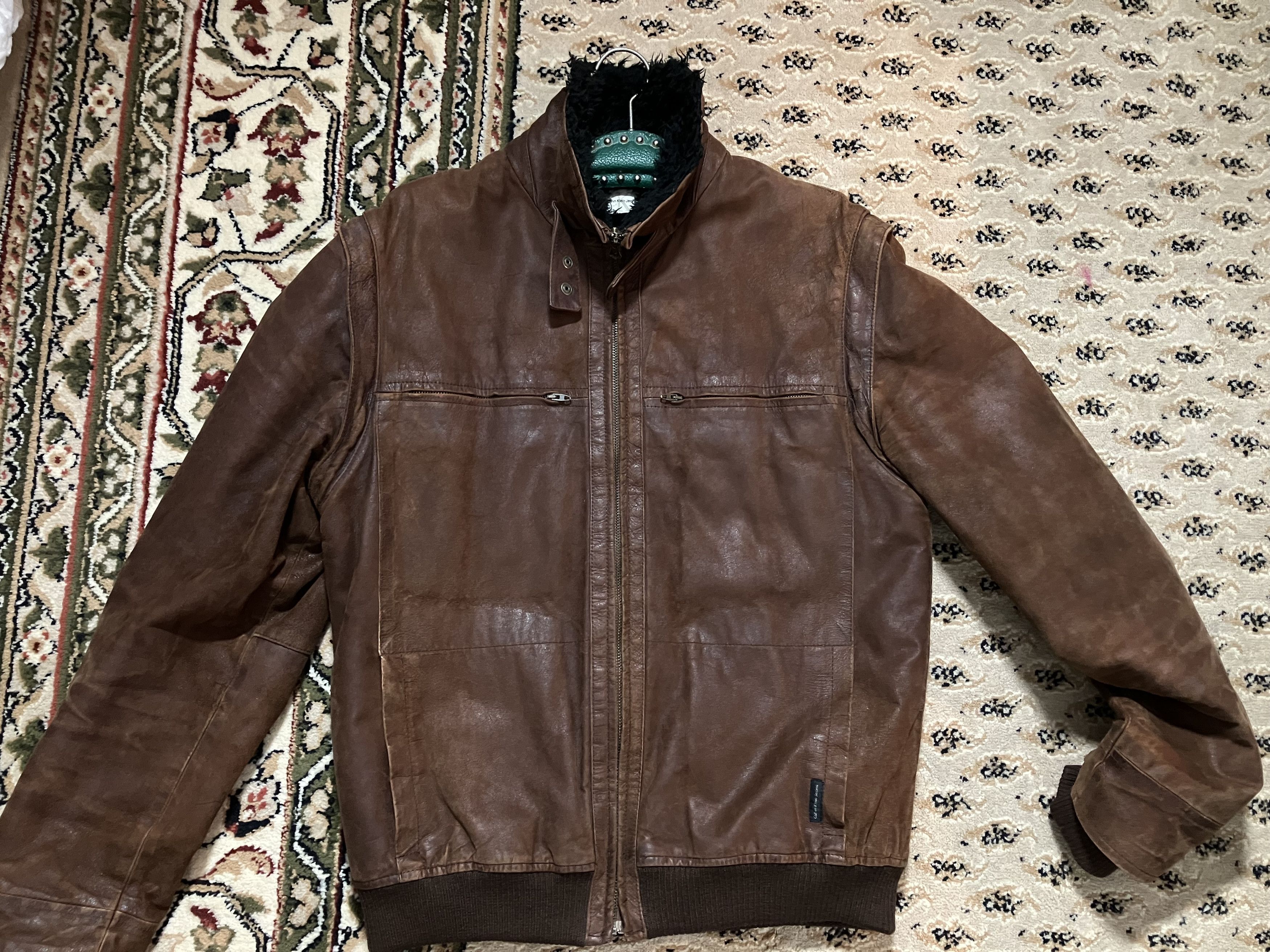 Calvin Klein × Leather × Vintage Vintage CK Calvin Klein Jeans Leather Jacket Brown Size US XL / EU 56 / 4 - 1 Thumbnail