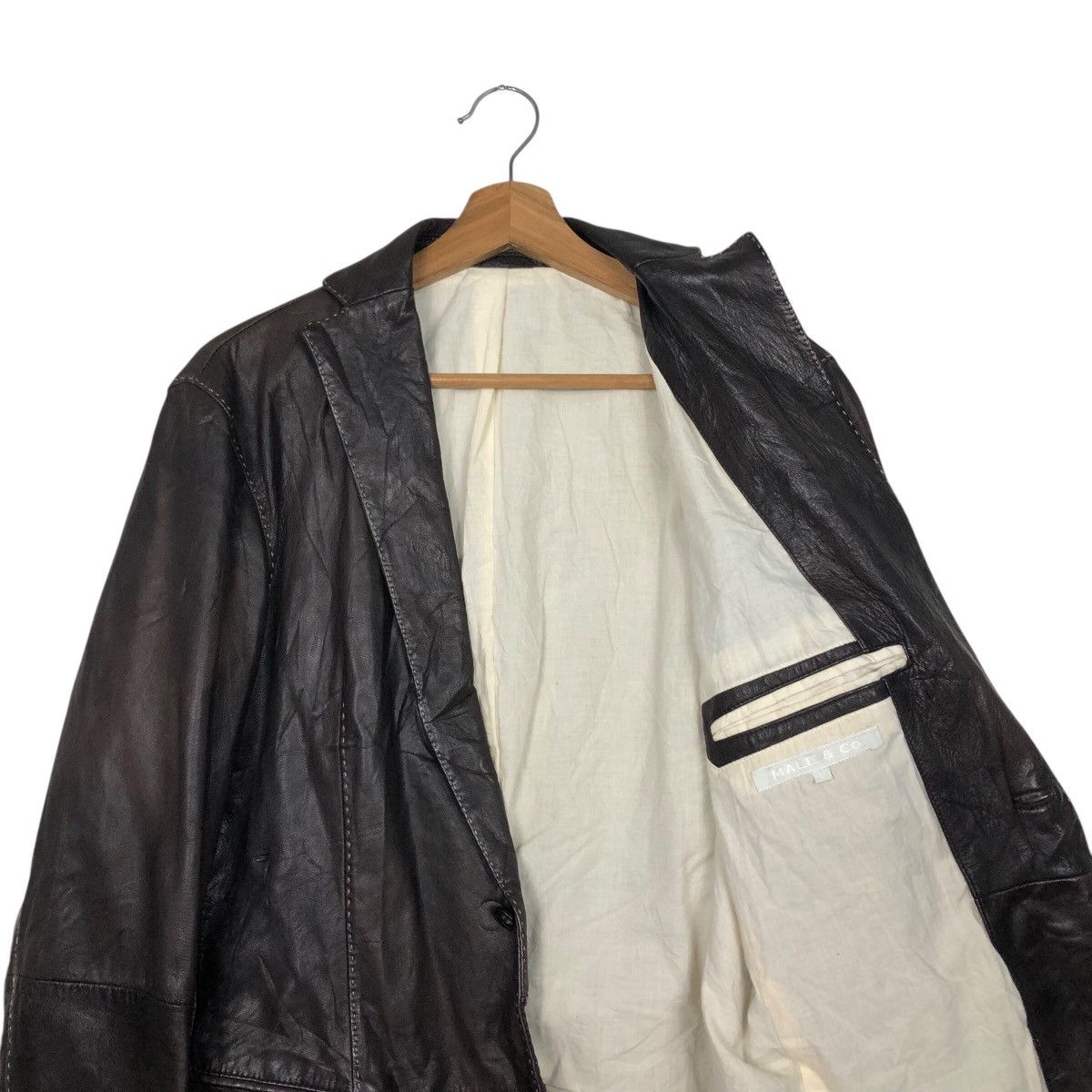 Japanese Brand 📌Vintage Biker Leather Jacket Male & Co. Issey Miyake Size US L / EU 52-54 / 3 - 13 Thumbnail