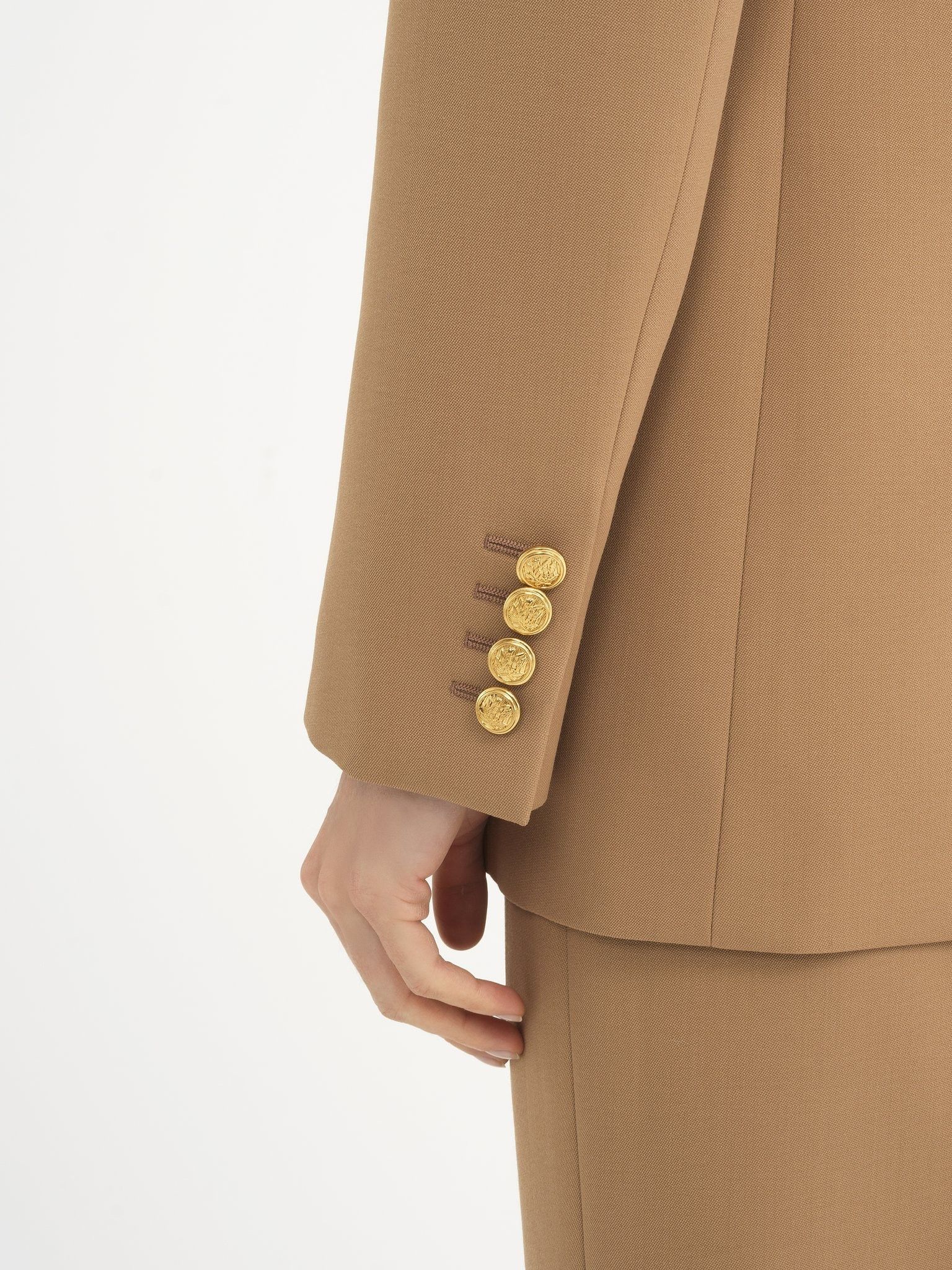 Chloe o1loc1c11025 Tailored Jacket in Coconut Brown Size L / US 10 / IT 46 - 7 Thumbnail
