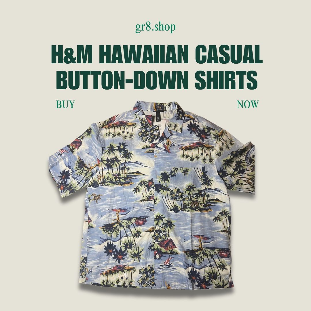 H&M H&M Hawaiian Casual Button-Down Shirt Loose Fit Tropical Pri Size US M / EU 48-50 / 2 - 1 Thumbnail